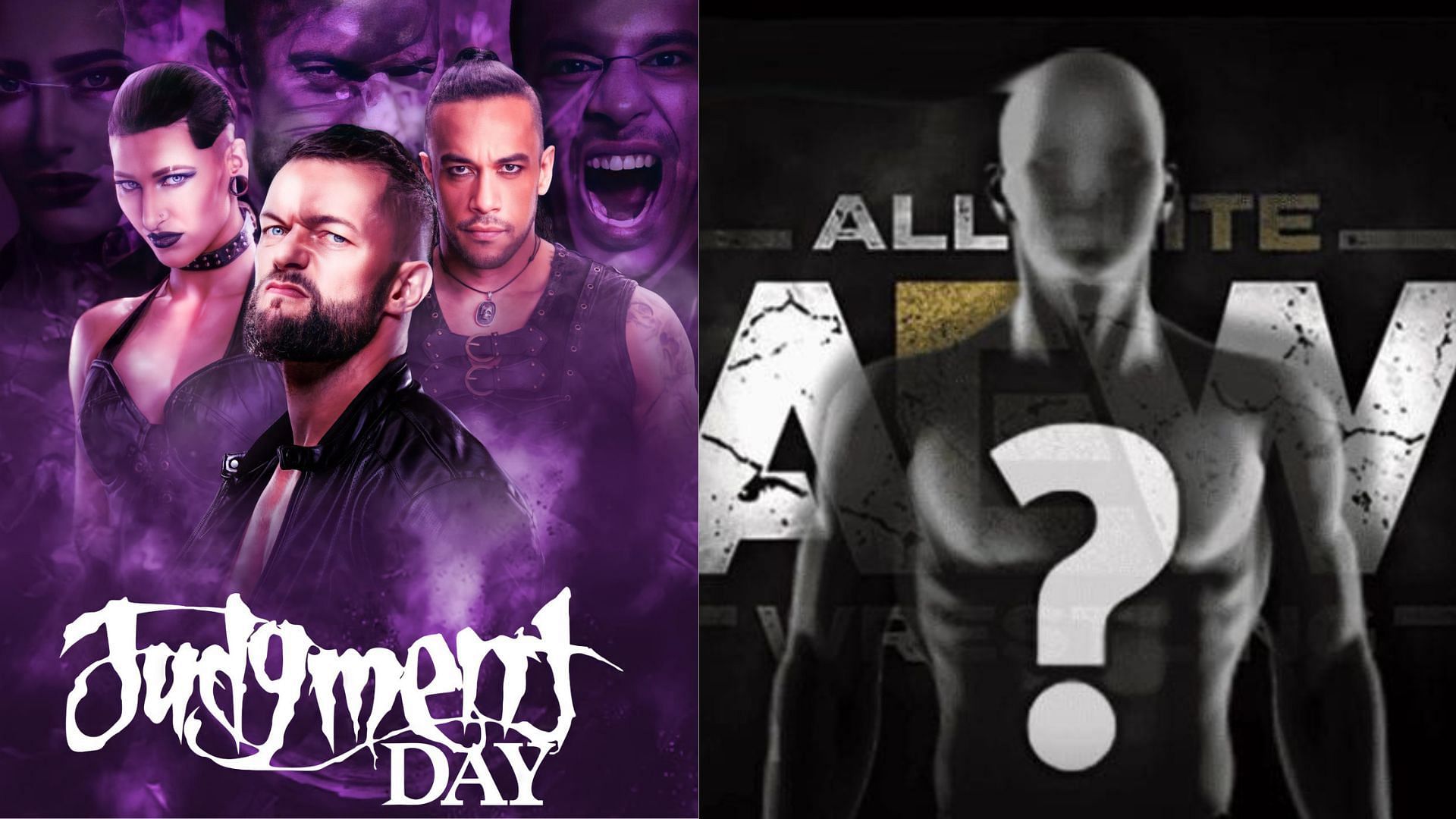 The Judgment Day (left) (Pic credit: KINGOCHO3K); Mystery AEW star (right)