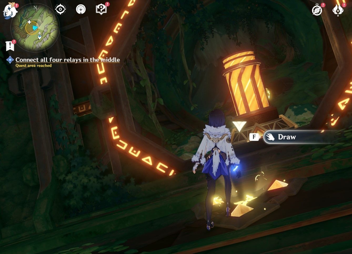 How to connect all four relays in the middle Genshin Impact Sumeru quest guide