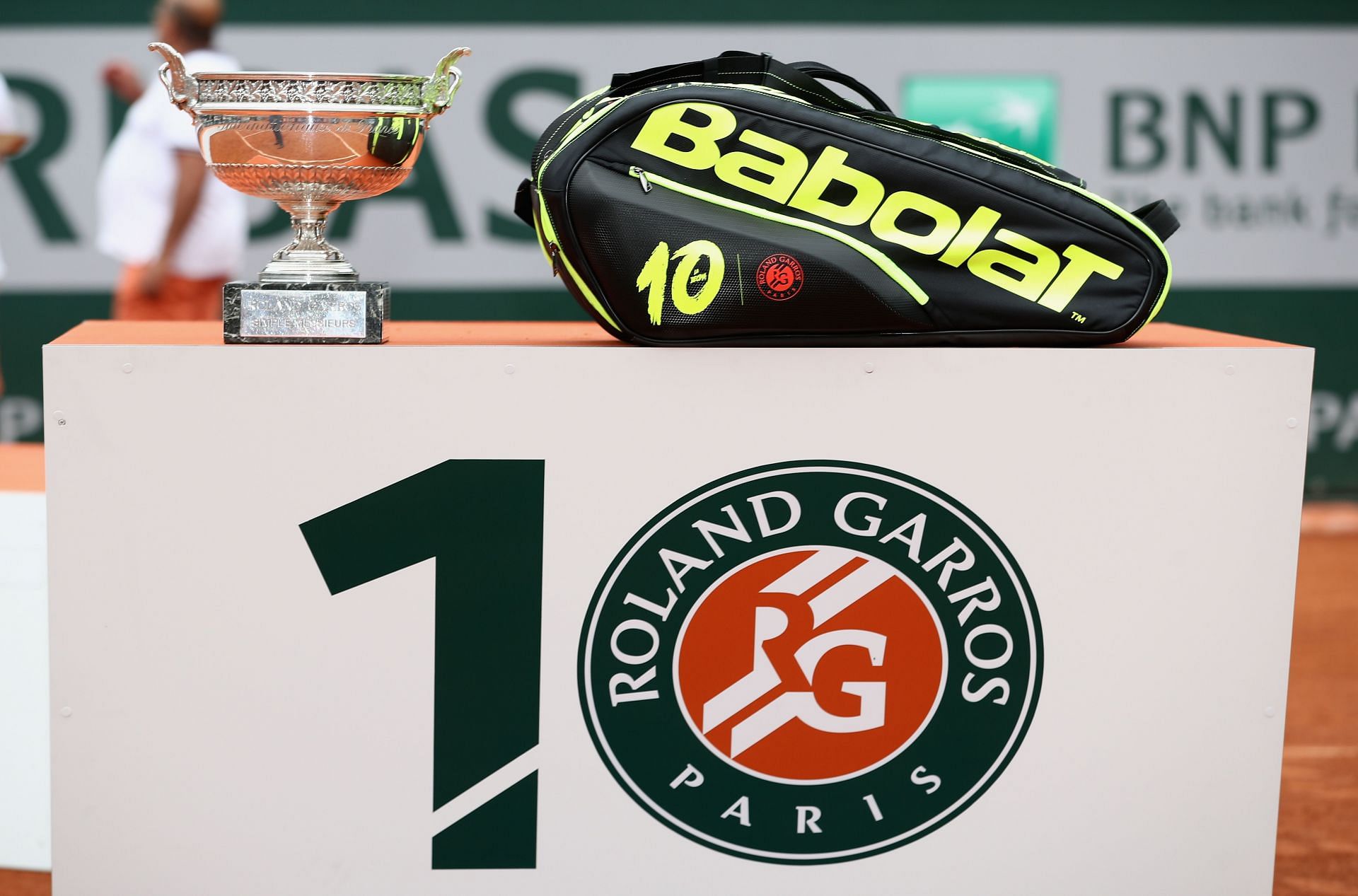Babolat&#039;s customized kit for Rafa Nadal symbolizing his ten titles at Roland Garros