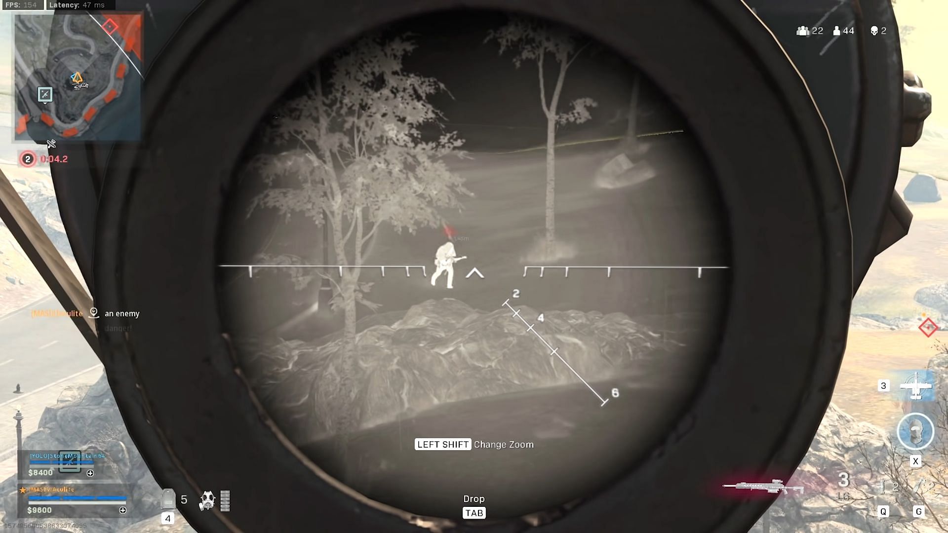 The thermal scope in Warzone&rsquo;s Verdansk (Image via YouTube/Aculite)