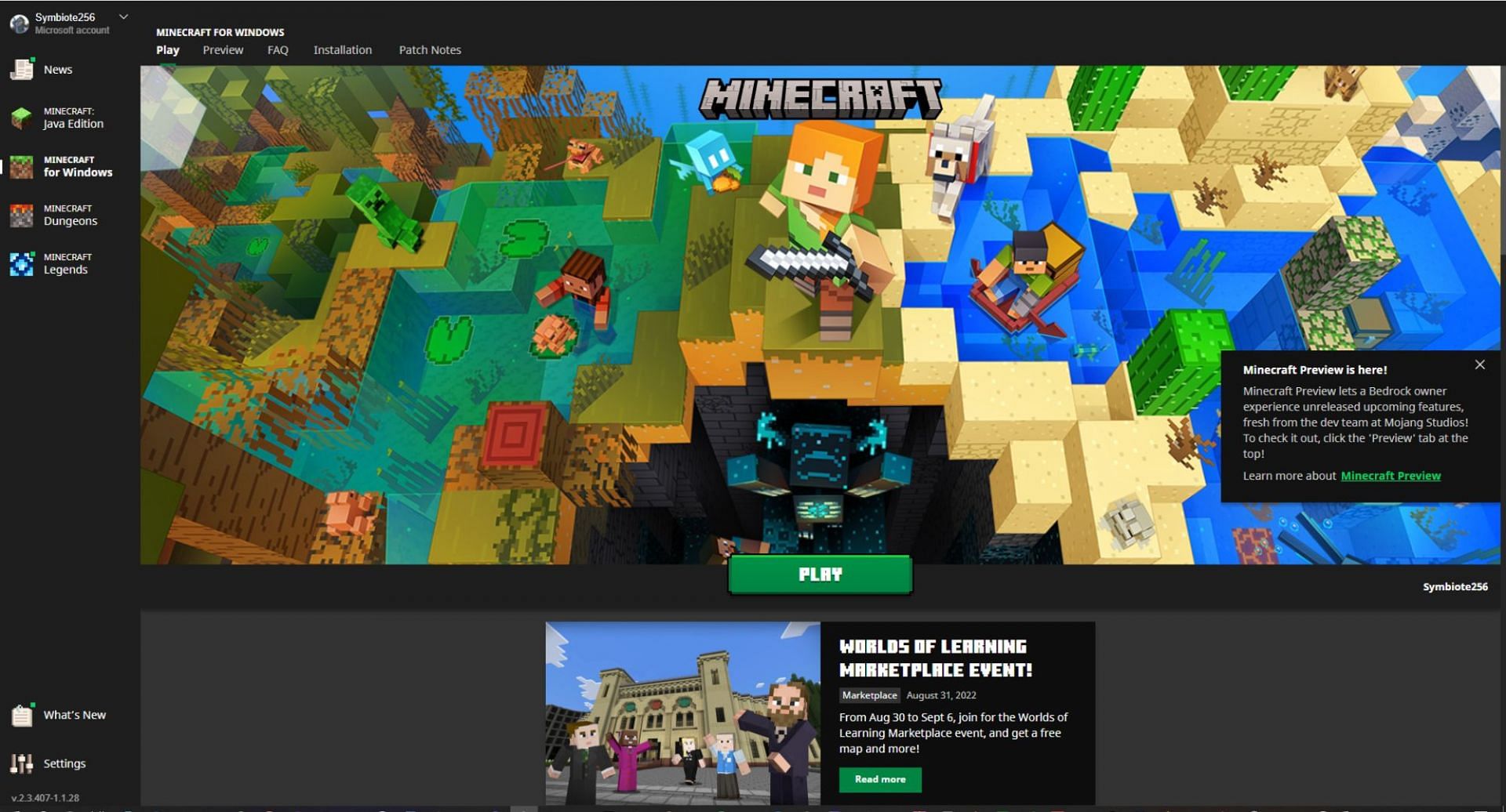 The official launcher of the game (Image via Mojang)