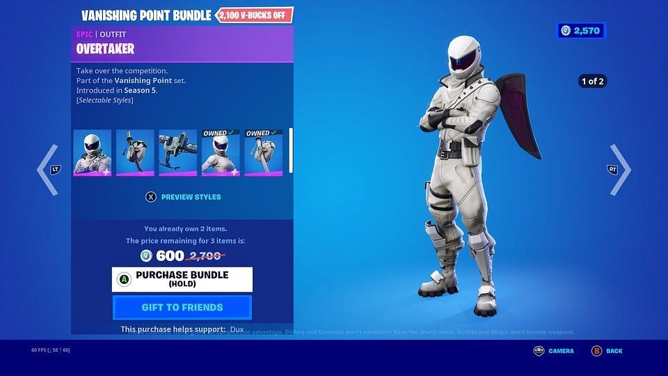 Every Fortnite player who purchases the Vanishing Point bundle will get the pickaxe for free (Image via Epic Games)