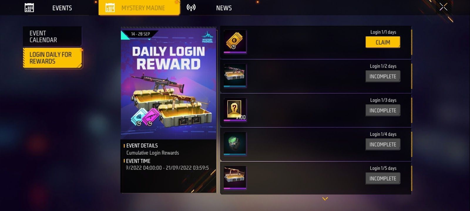 Free Fire MAX OB36 update release date and event calendar for September