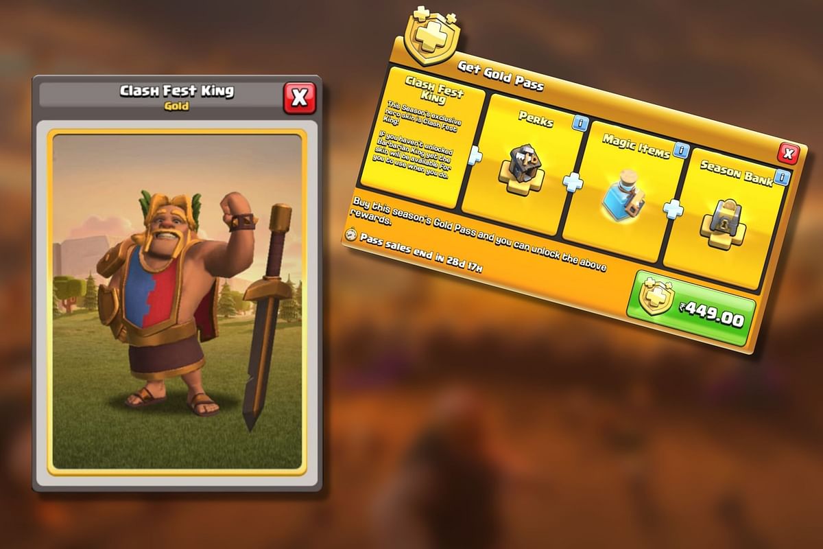 Latest Clash Fest King Royal Pass Hero Skin In Clash Of Clans