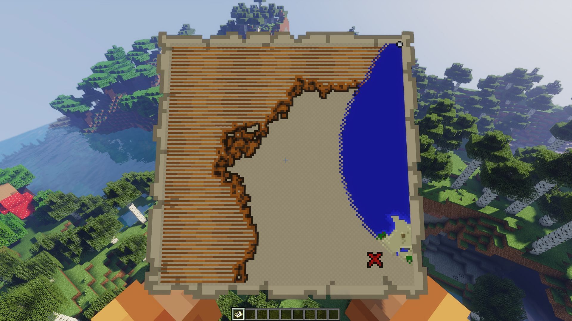 Player position point is tiny due to distance (Image via Minecraft)