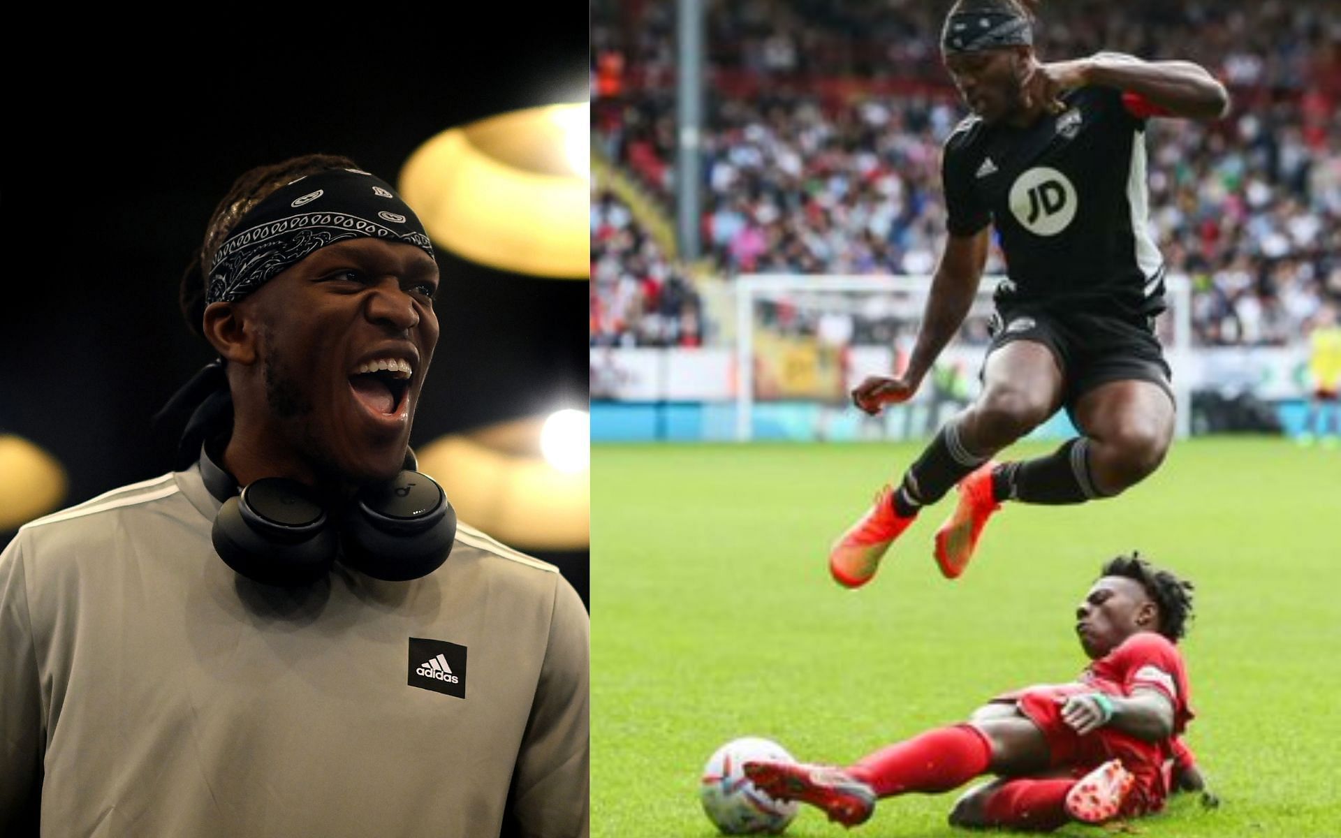 KSI reacts to IShowSpeed's 15second tackle