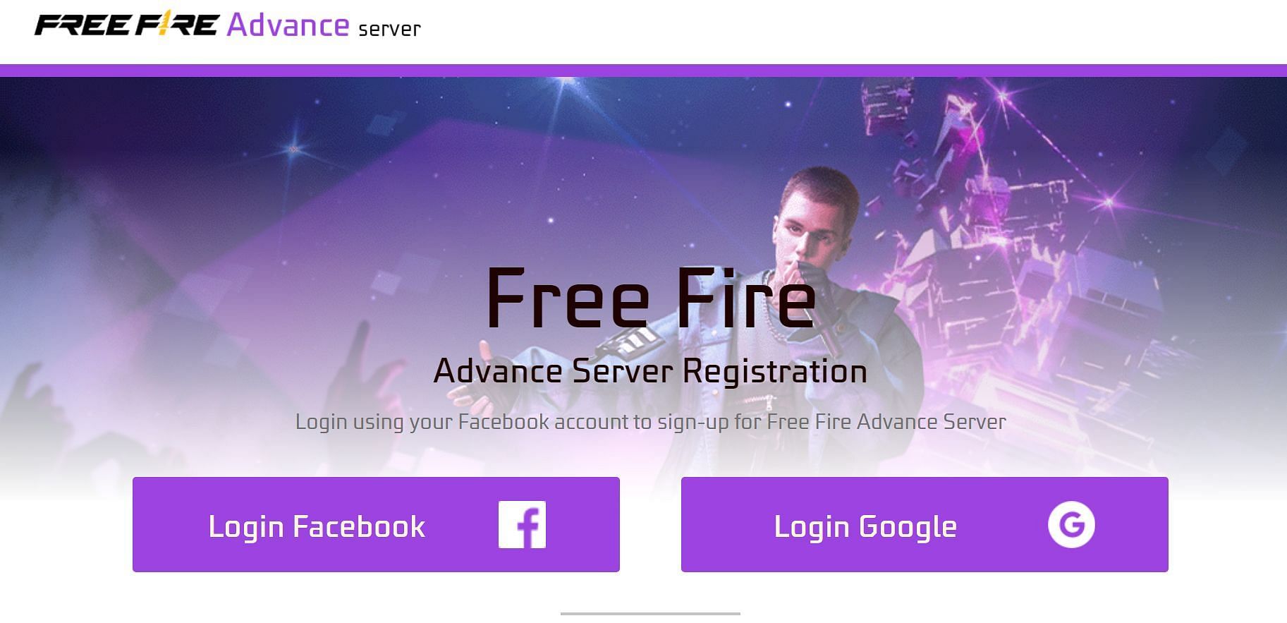 The official website of the Advance Server program (Image via Garena)