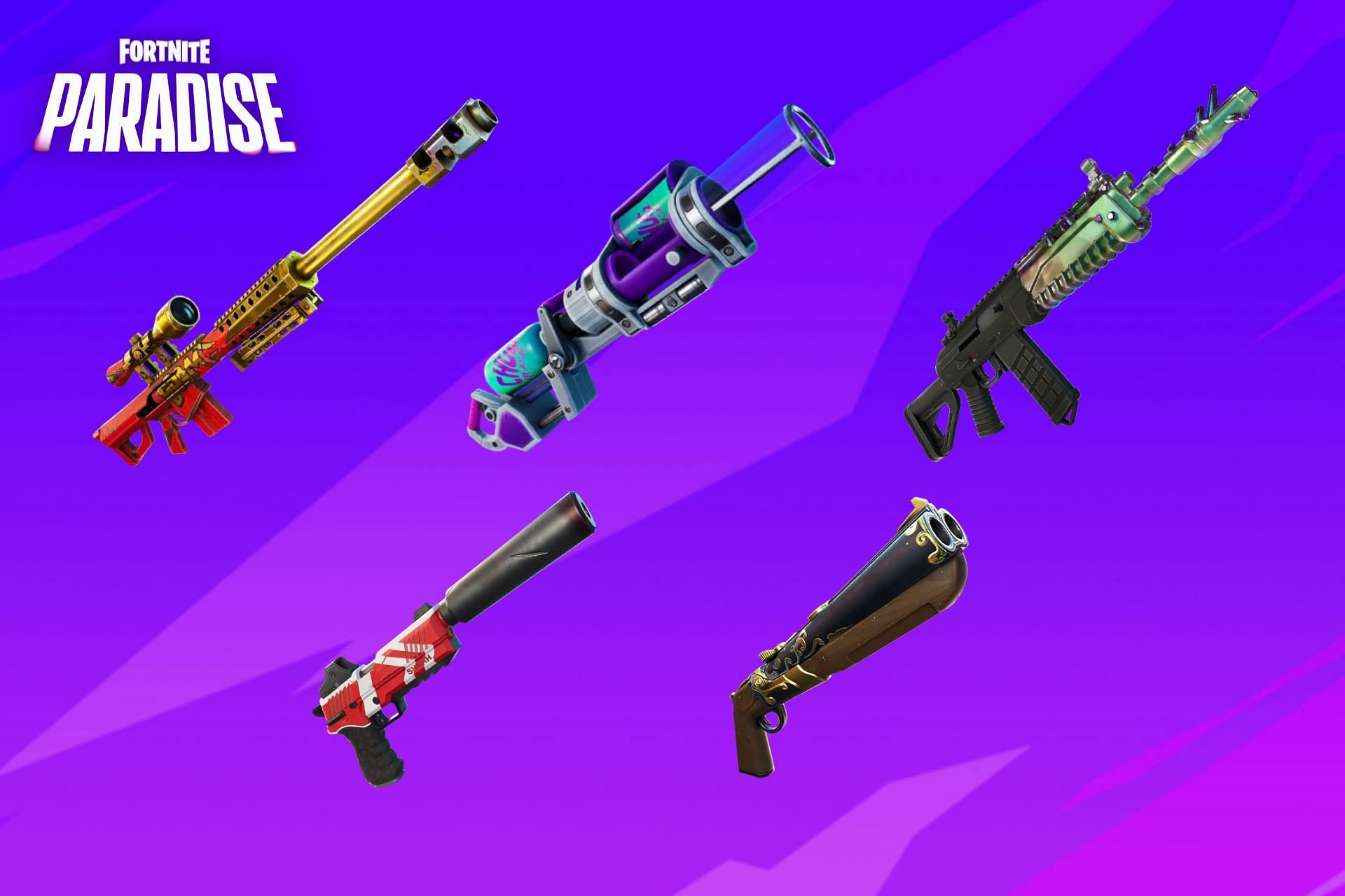 Location and price of all Exotic weapons in Fortnite Chapter 3 Season 4 (Image via Sportskeeda)