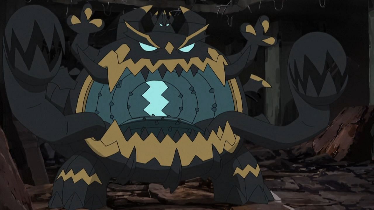 Guzzlord tel qu'il apparaît dans l'anime (Image via The Pokemon Company)
