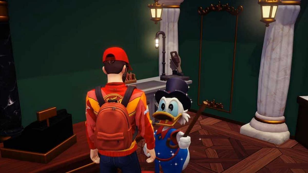 A crafting station can be found in Scrooge McDuck&#039;s store (Image via Gameloft)