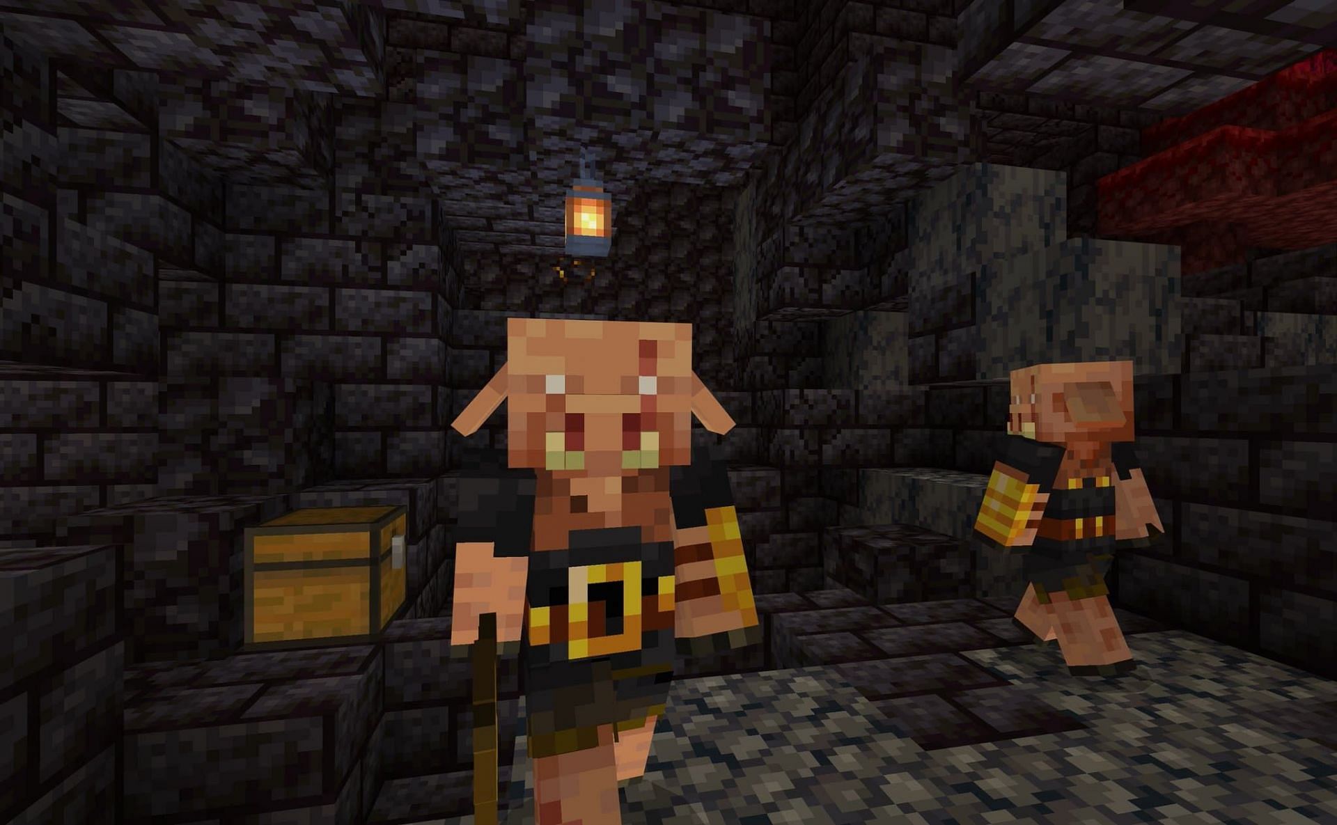 An example of a Piglin Brute (Image via Minecraft)