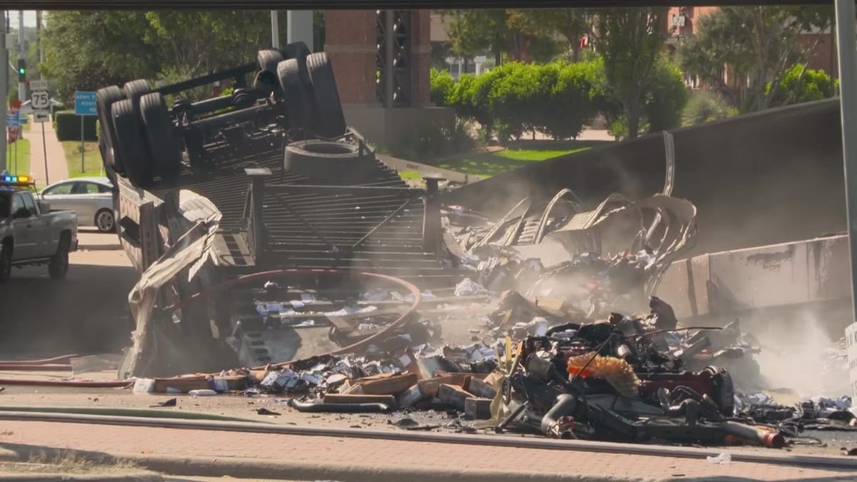 WATCH Video shows semitruck bursting into flames leaving driver dead