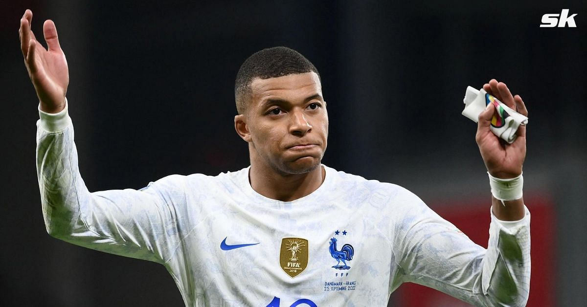 Kylian Mbappe looks dejected following France