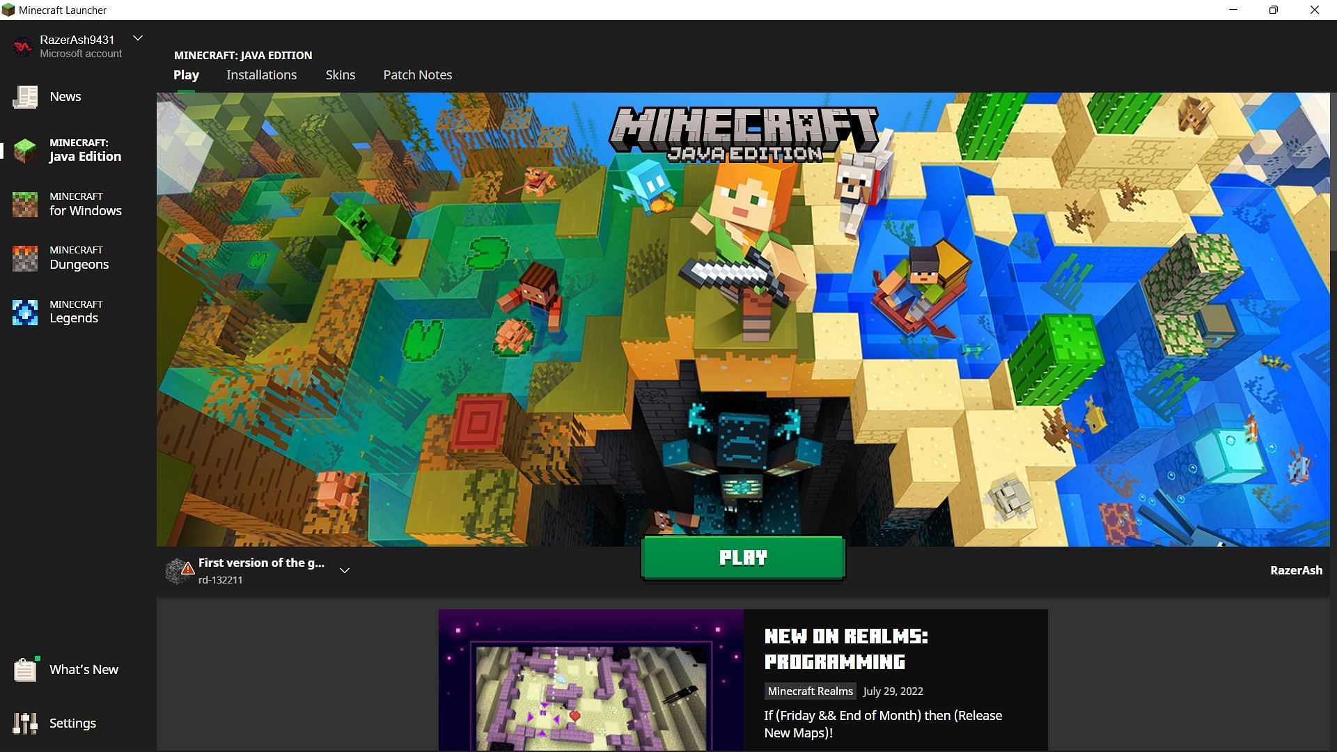 Players can easily update Minecraft Java Edition through the official game launcher (Image via Sportskeeda)