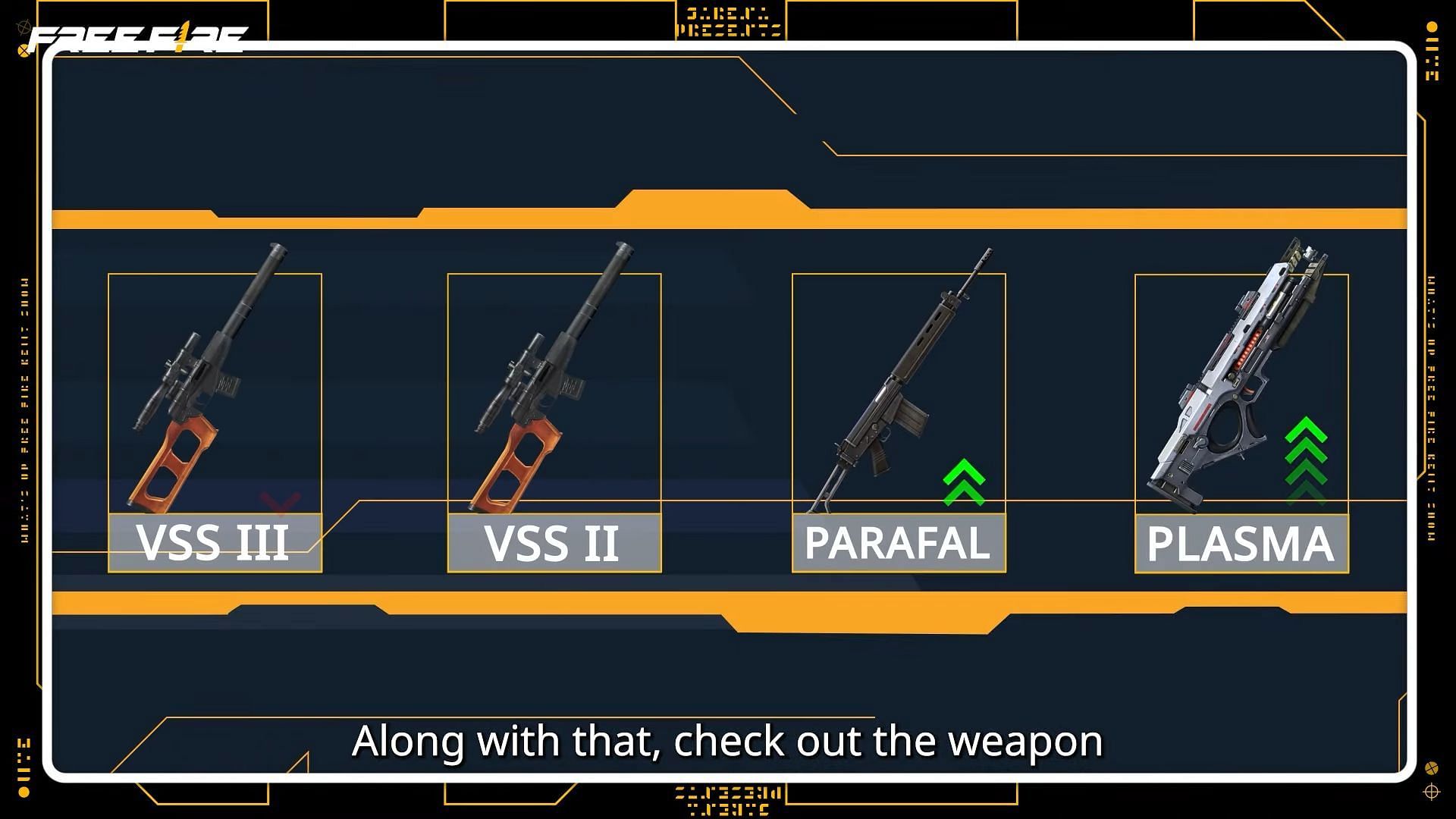 Multiple weapons will be adjusted (Image via Garena)