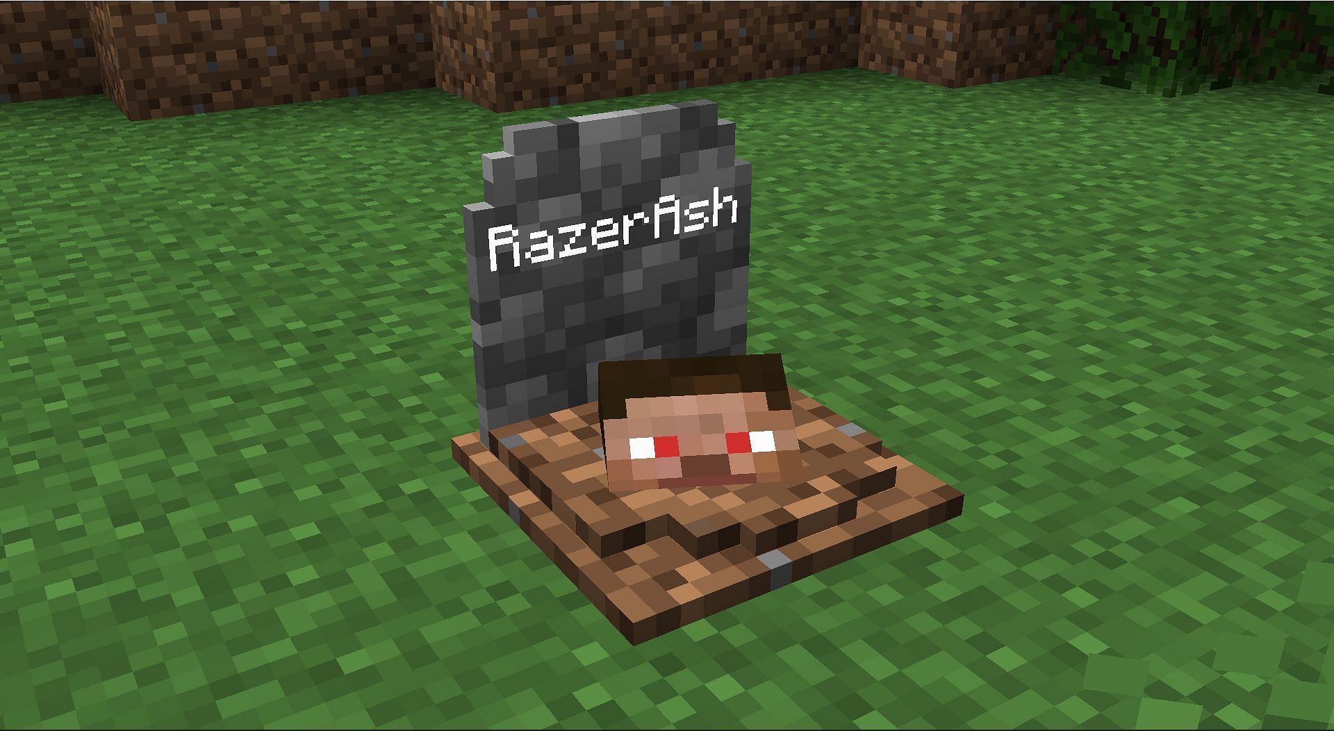 A tombstone that holds all the items dropped on death in Minecraft 1.19 (Image via Mojang)