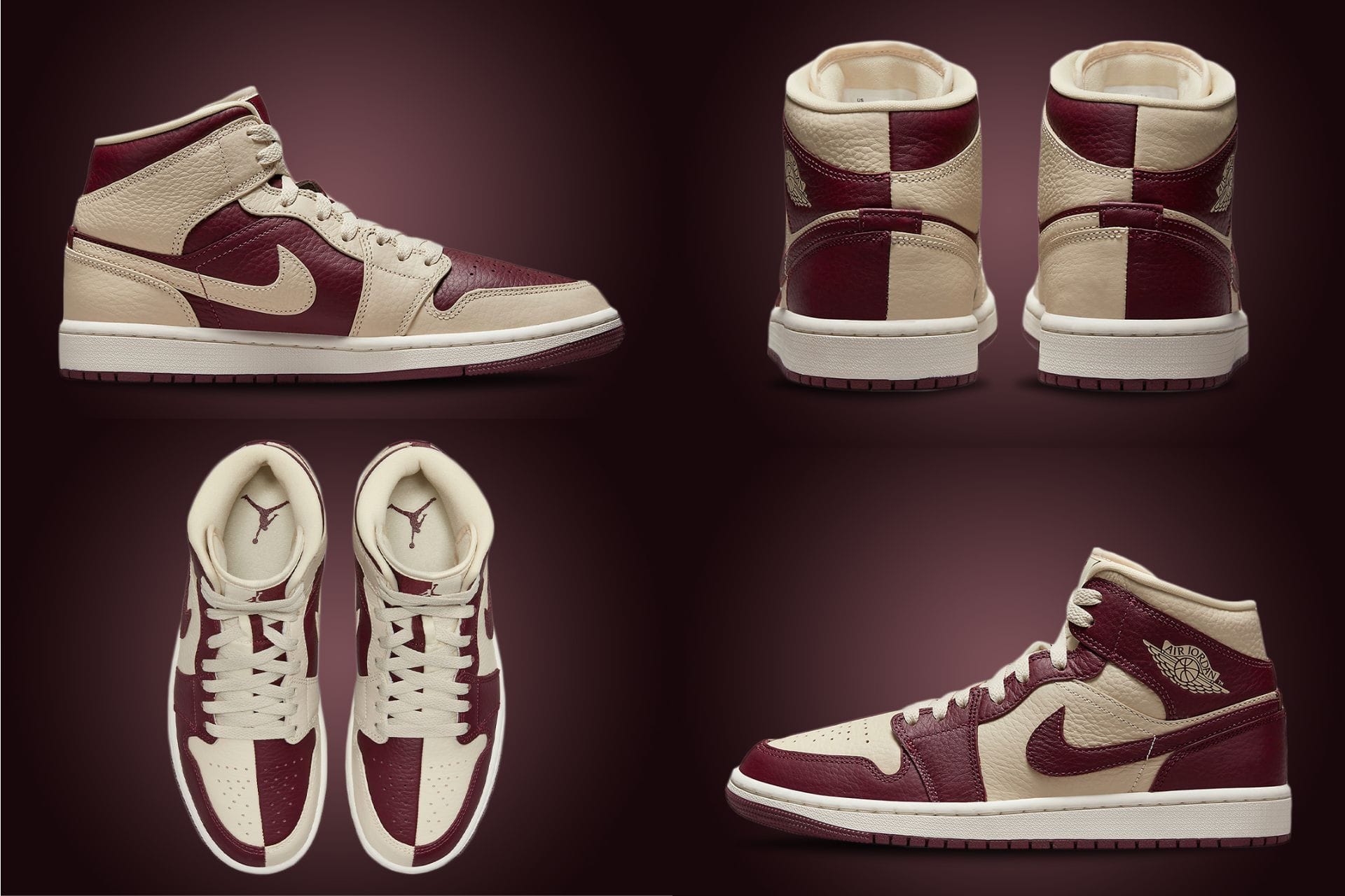 Where to buy Nike Air Jordan 1 Mid SE Split Beach Cherrywood? Price ...
