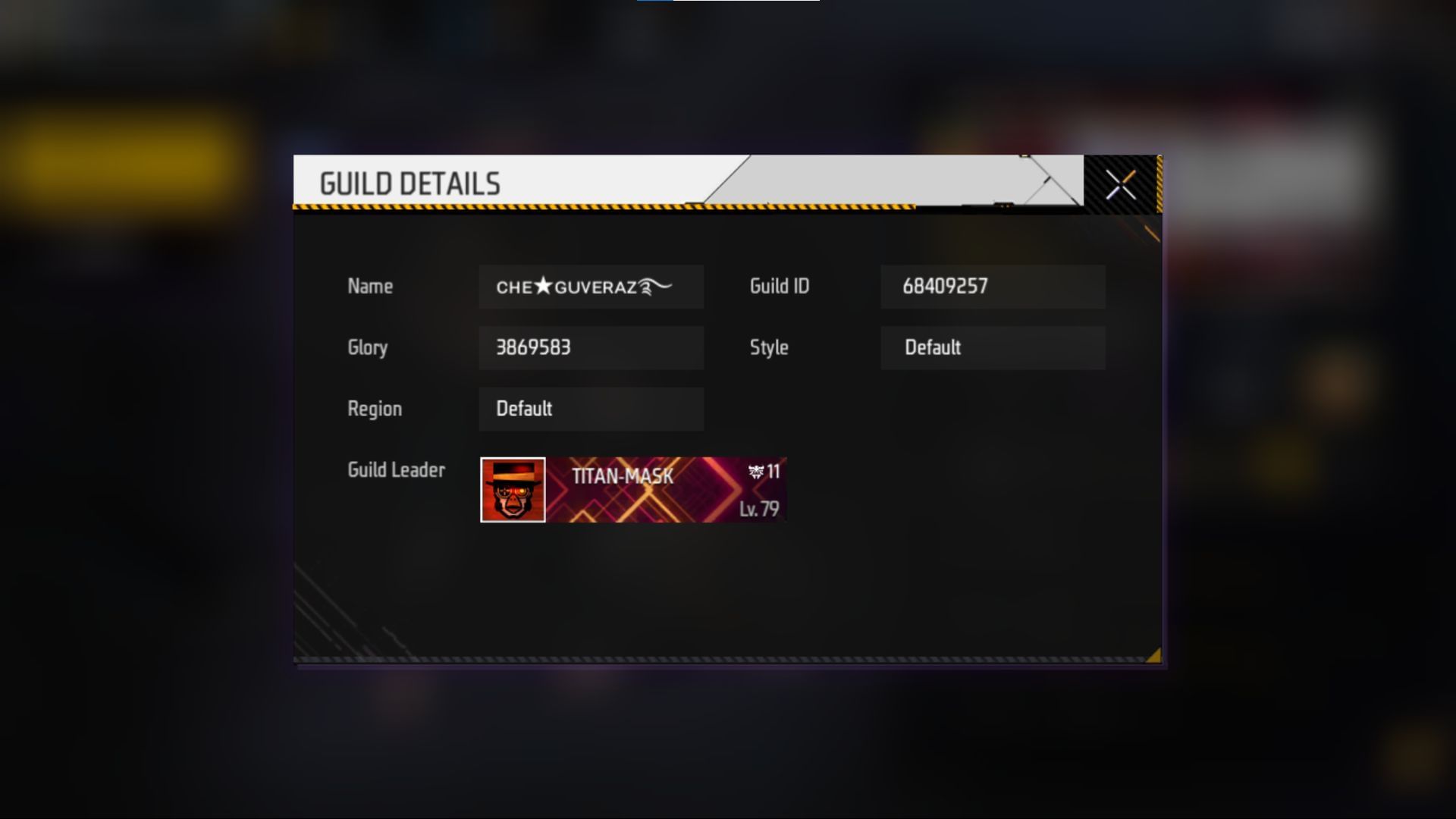 Details about Gaming With Mask's guild (Image via Garena)
