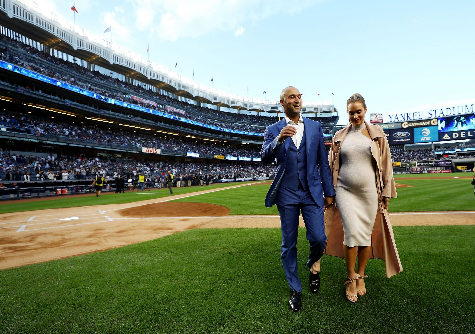 Derek Jeter and Hannah Jeter during his Hall of Fame induction ceremony last year