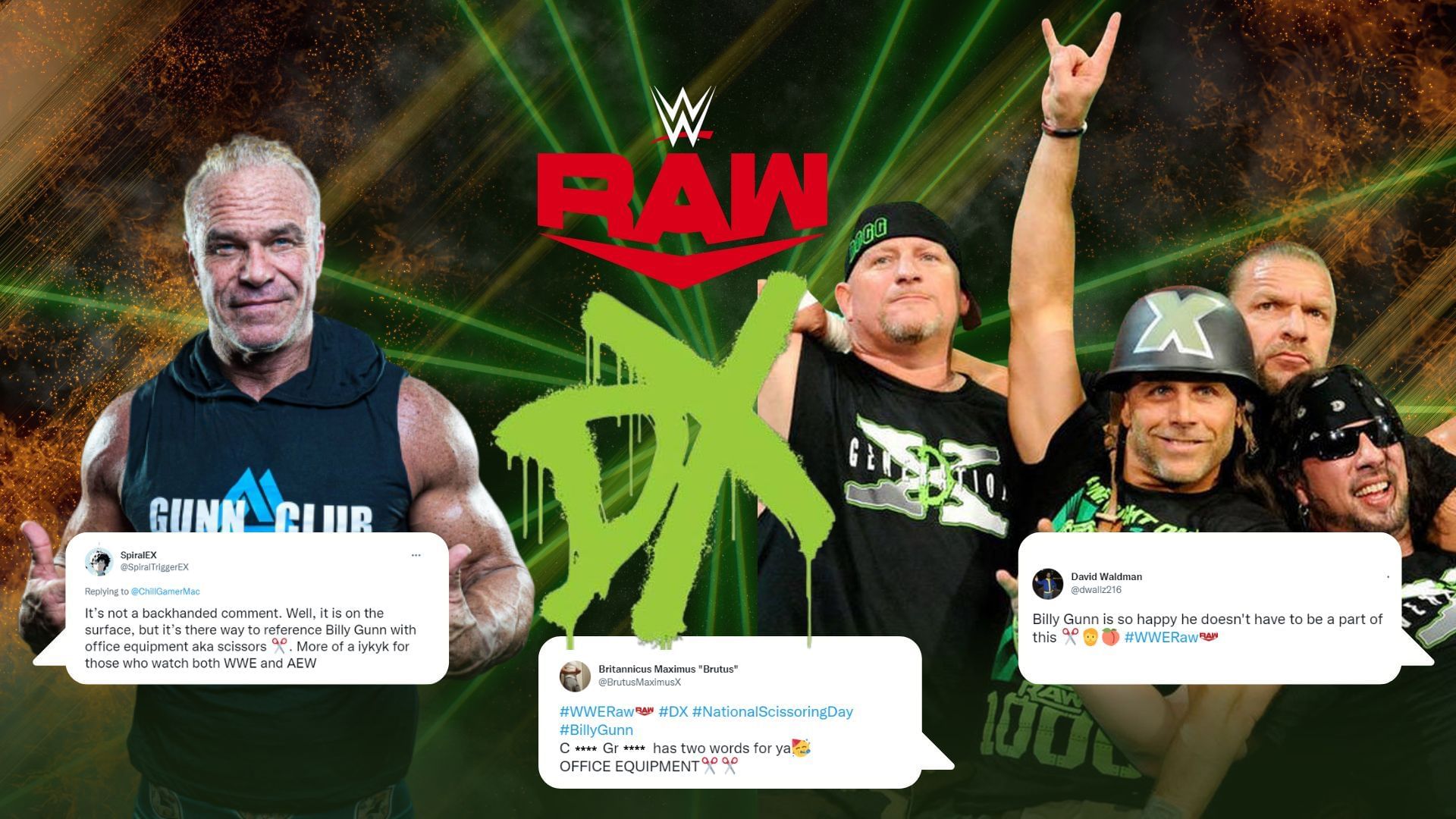 Fans react as Corey Graves takes a dig at Billy Gunn during the DX