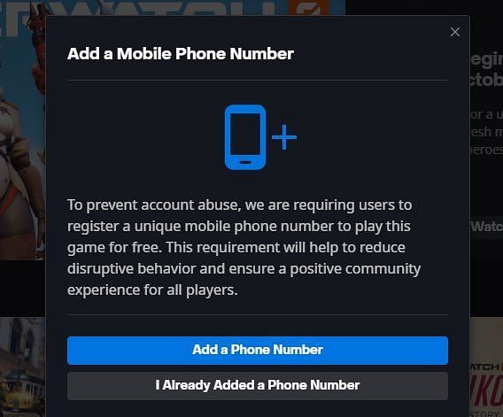 Overwatch Phone Number Problem