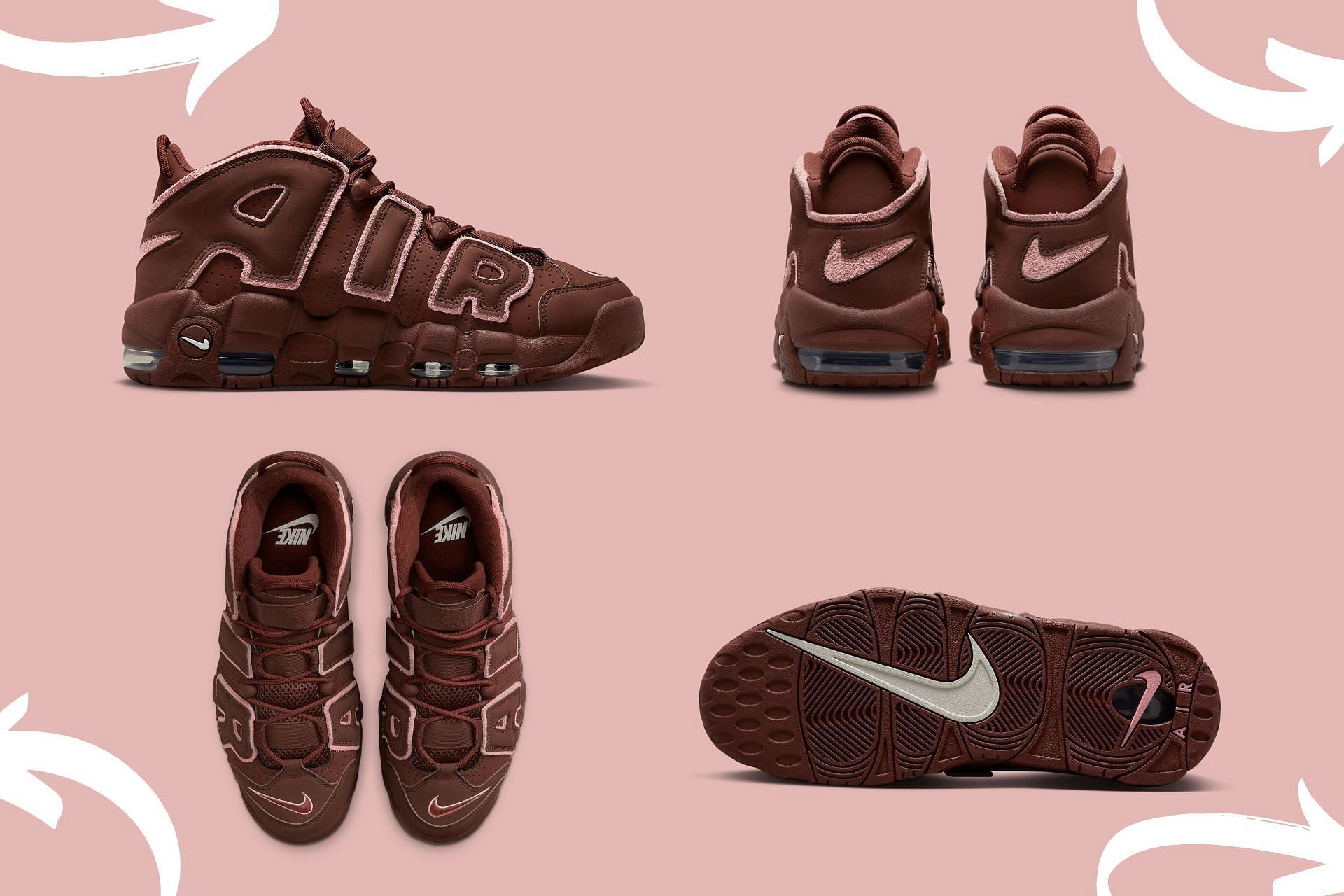 Here&#039;s a detailed look at the impending Air More Uptempo Valentine&#039;s Day sneakers (Image via Sportskeeda)