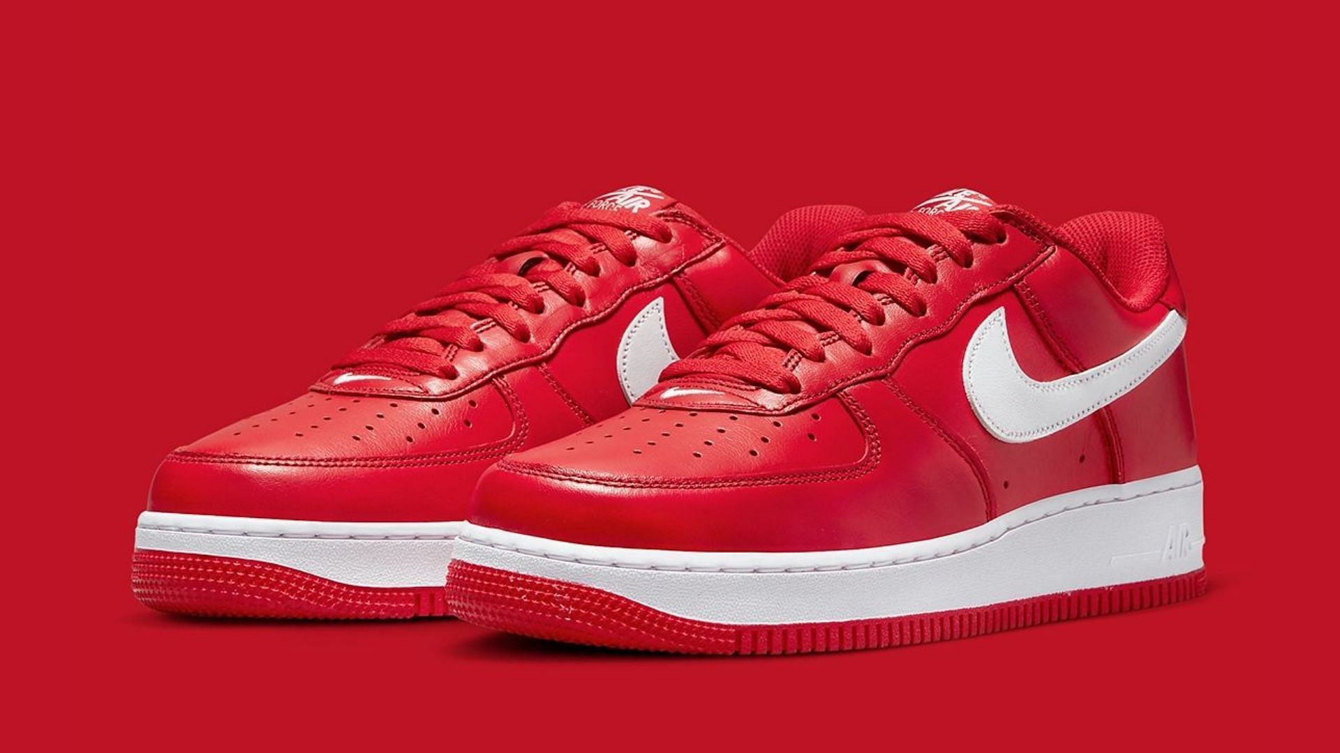 red and white airforce 1s
