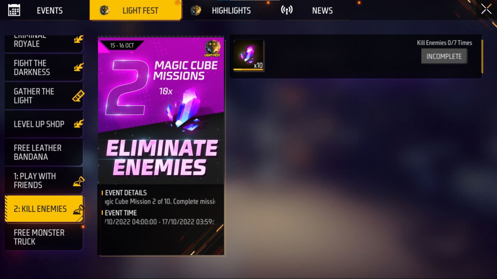 The mission will be available only for two days in Free Fire MAX (Image via Garena)