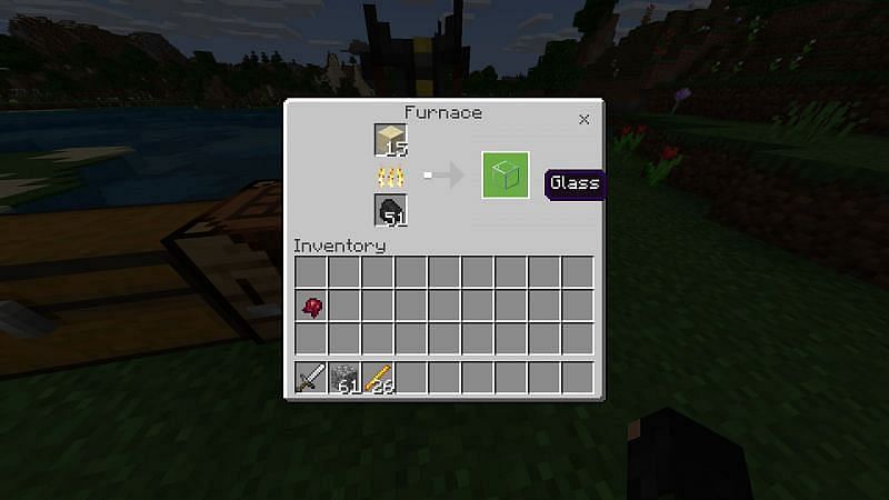 Crafting glass in Minecraft