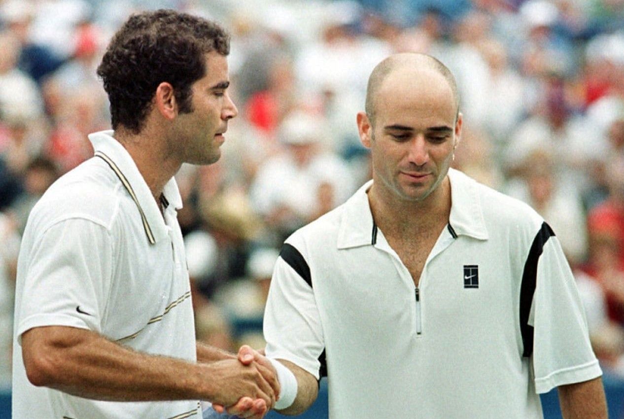 Andre Agassi and Pete Sampras won a combined 22 Grand Slam titles.