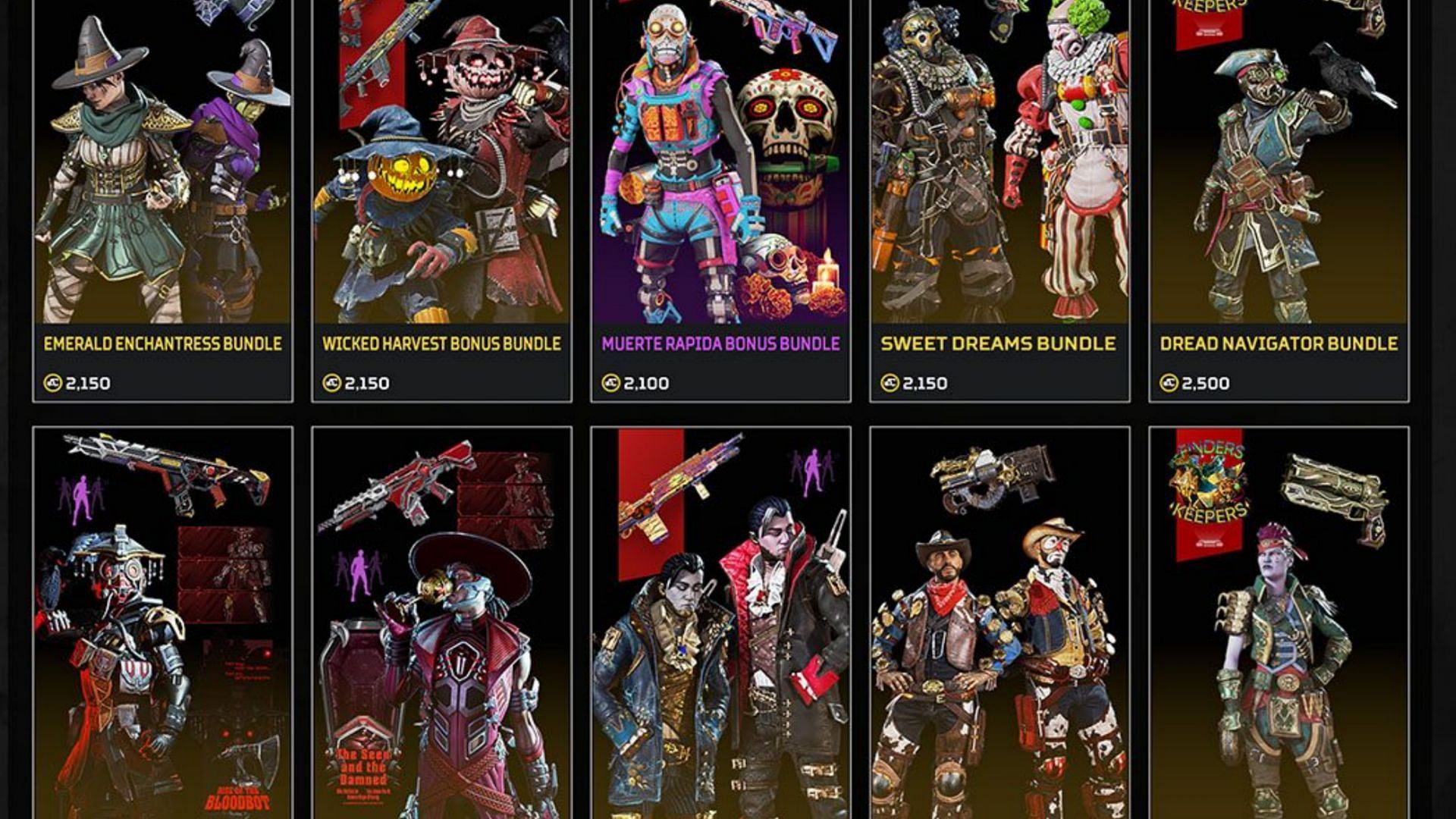 The last two weeks will feature Halloween skins from previous Apex Legends events (Image via EA)