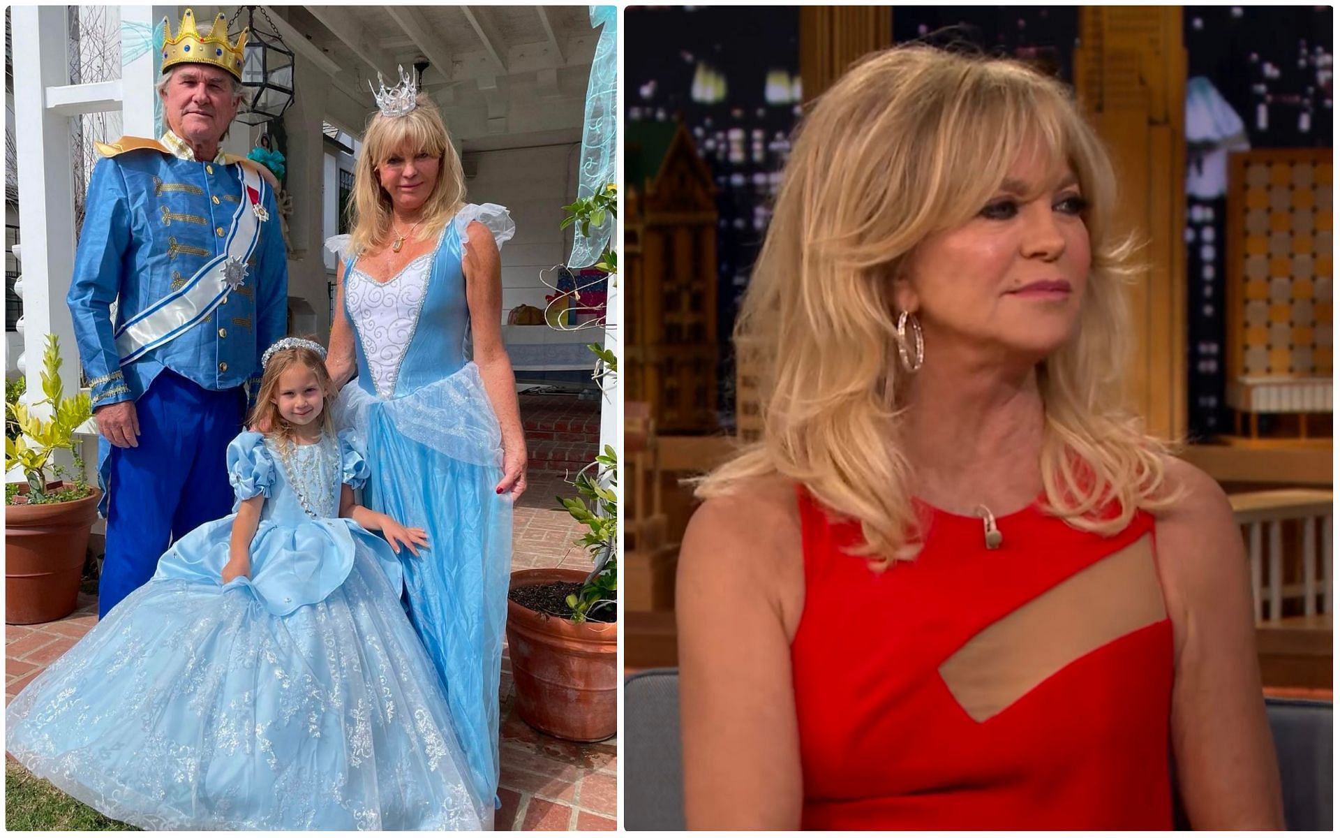 Goldie Hawn dressed up like Cindrella for her granddaughter
