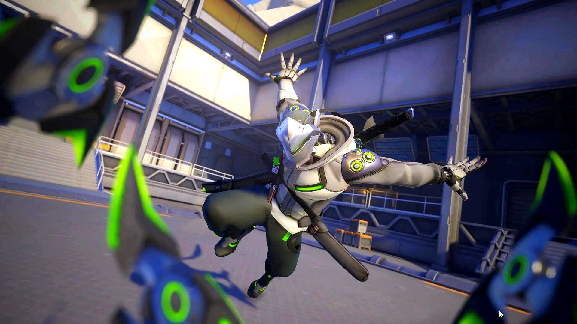 Genji tosses his shurikens (Image via Activision Blizzard)