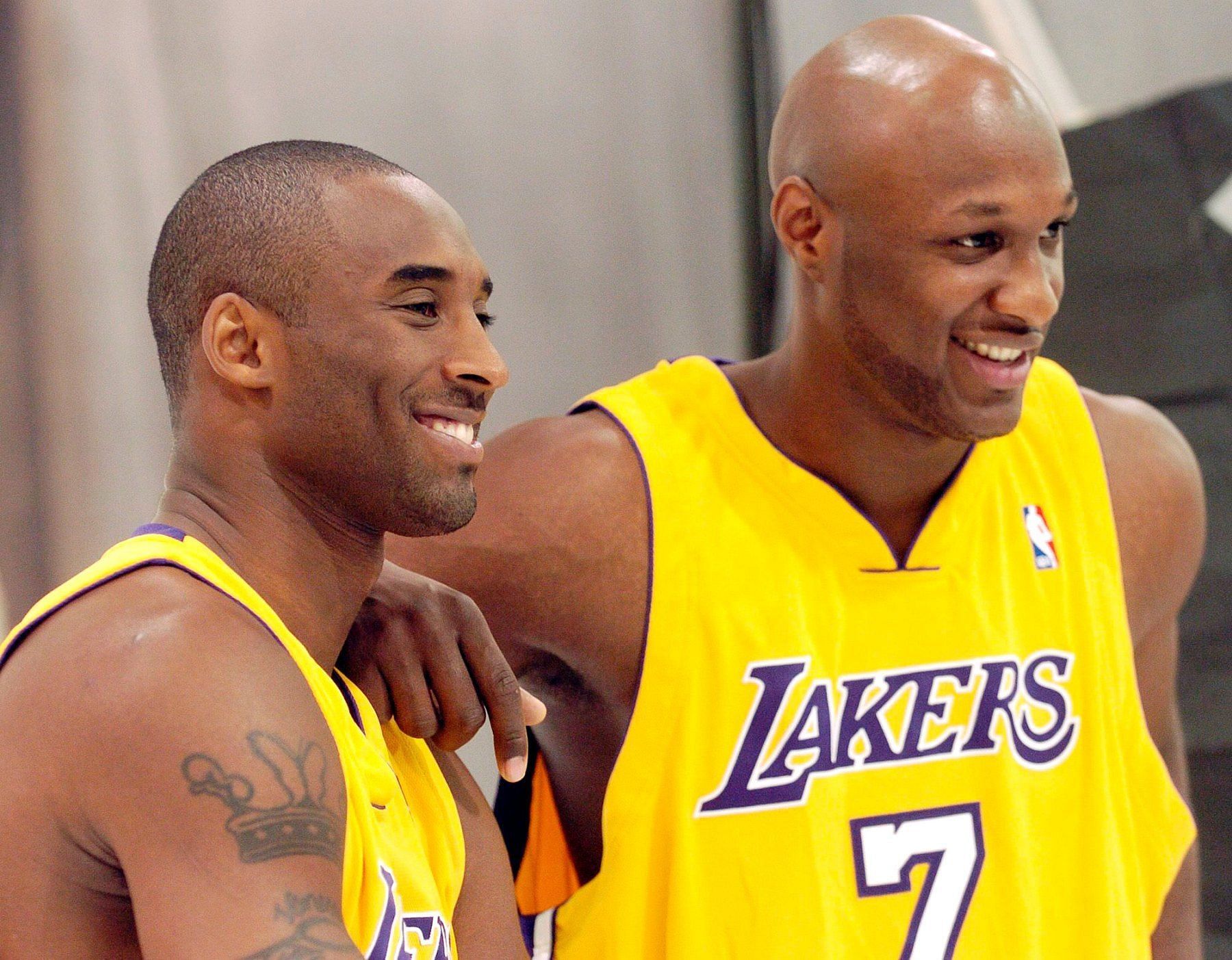 Former Los Angeles Lakers teammates Lamar Odom and Kobe Bryant