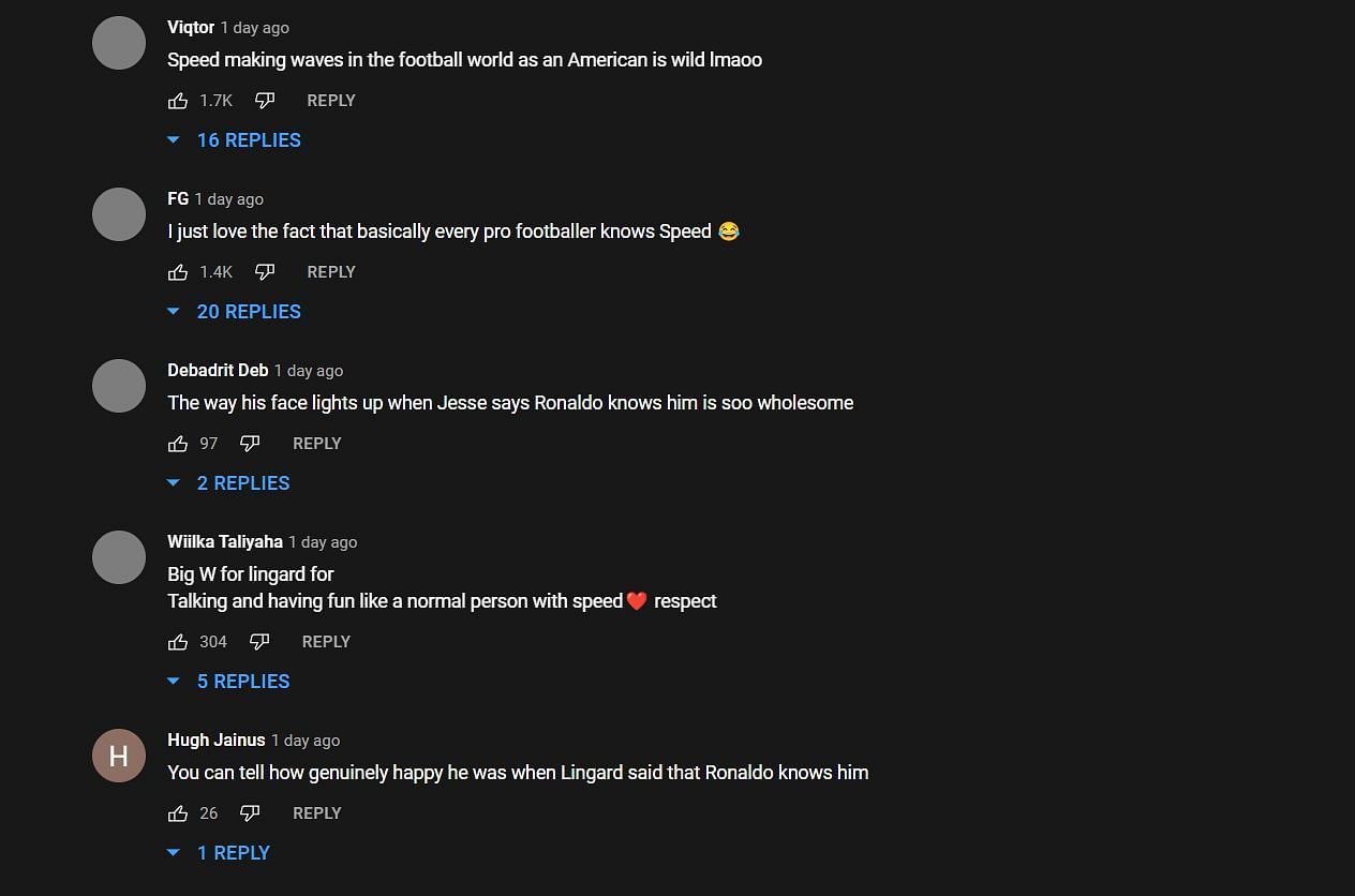 Comments under the video (Image via Live Speedy/YouTube)