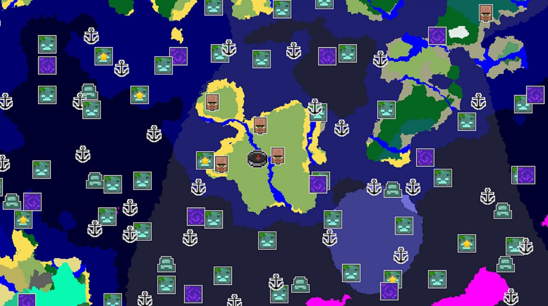 This survival island is full of friendly faces waiting to welcome you (Image via Chunkbase)
