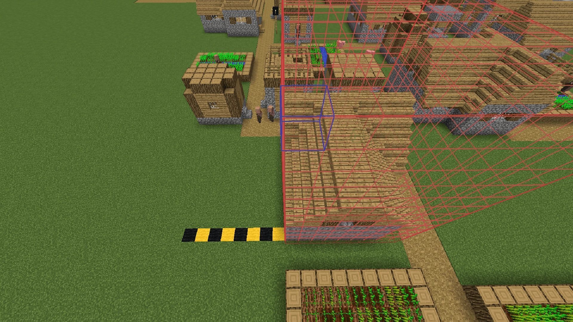 WorldEdit's move tool changes the position of a villager's house (Image via WorldEdit)