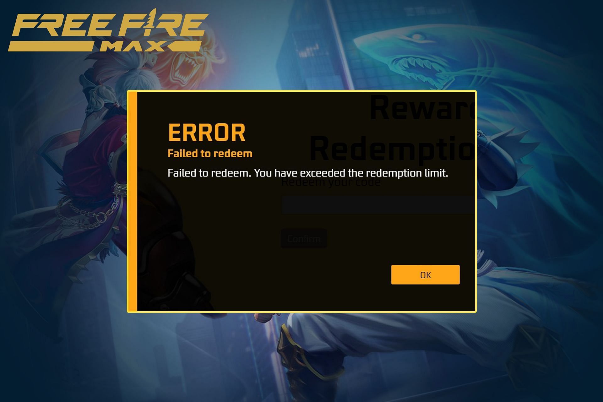 free fire max error 2022