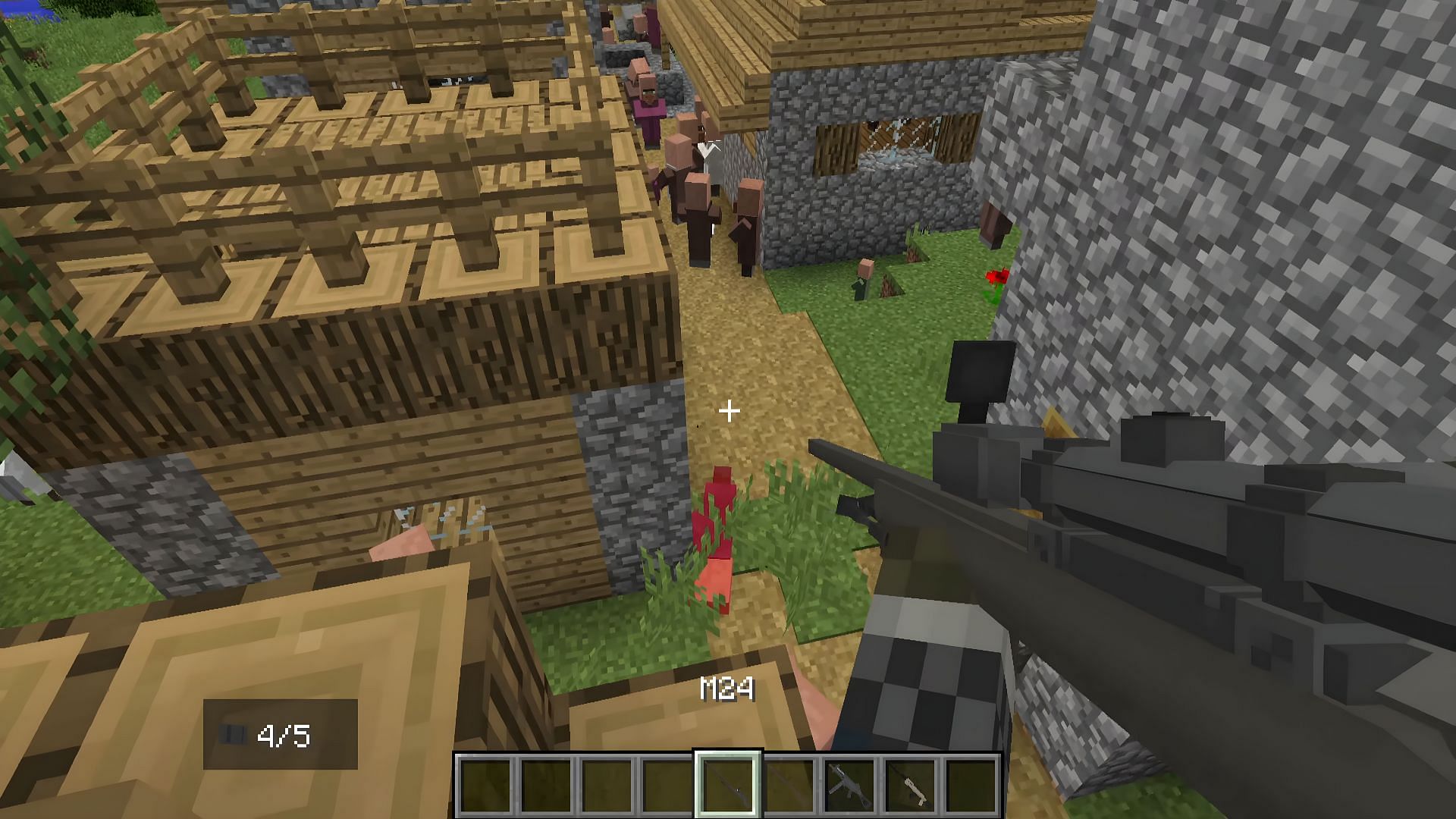 PurplePrison is a crazy fun server with weapons (Image via Mojang)