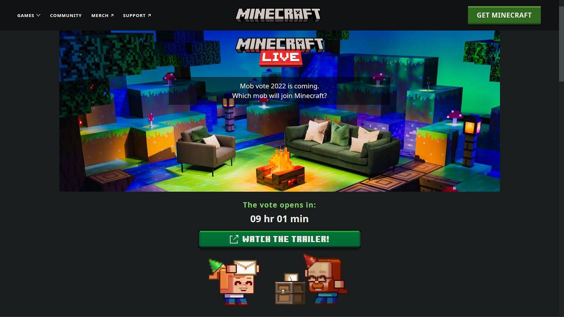 Поклонники могут даже проголосовать за своего любимого моба на официальном сайте Minecraft#039;s (изображение через Sportskeeda)