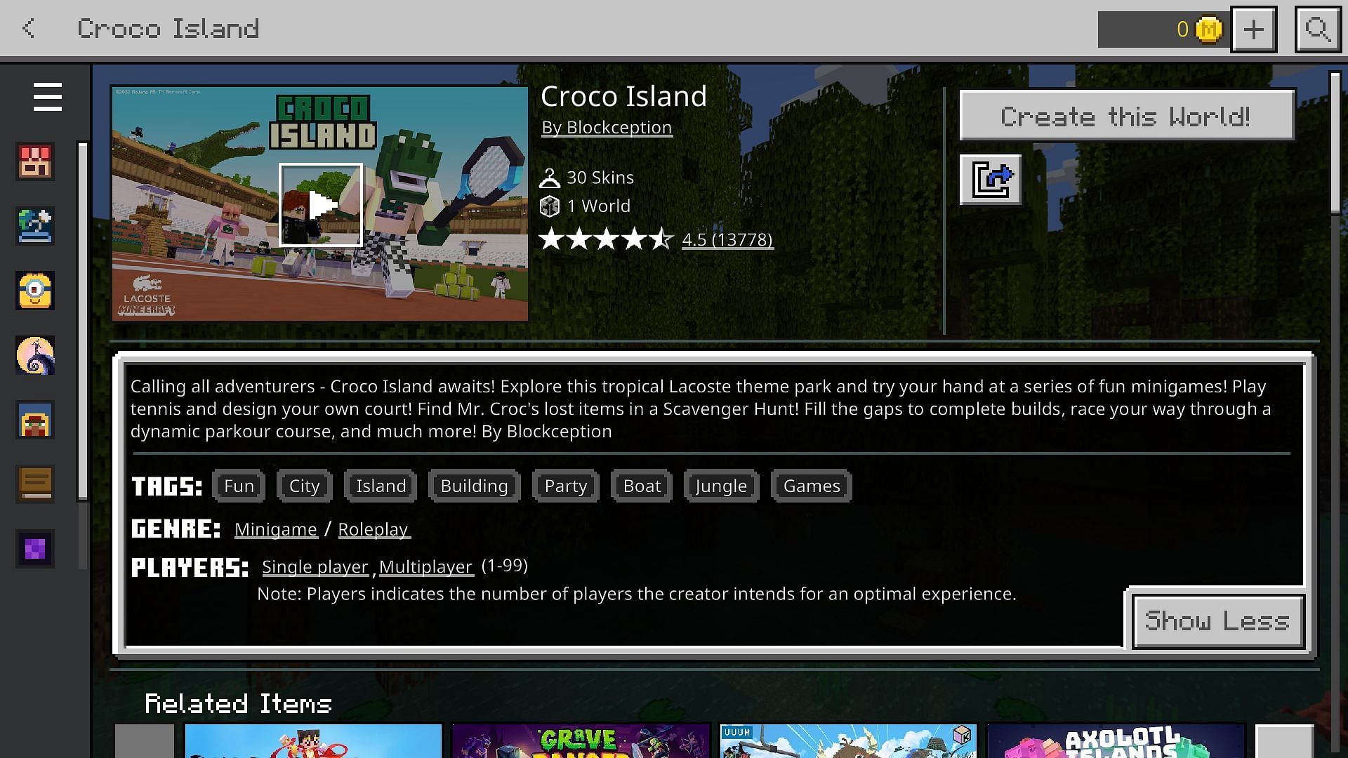 Croco Island is a collaboration between Mojang and Lacoste (Image via Mojang)