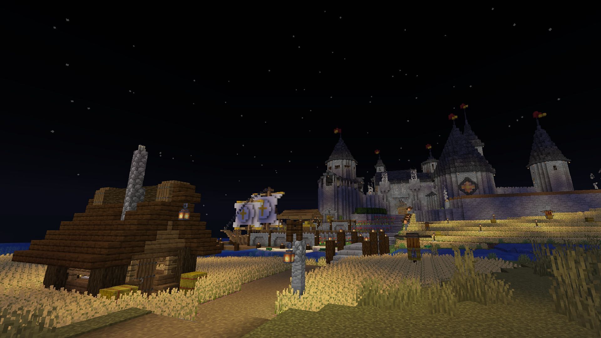 A mighty castle on display in Worlds Collide (Image via Tanner_L/Minecraft Maps)