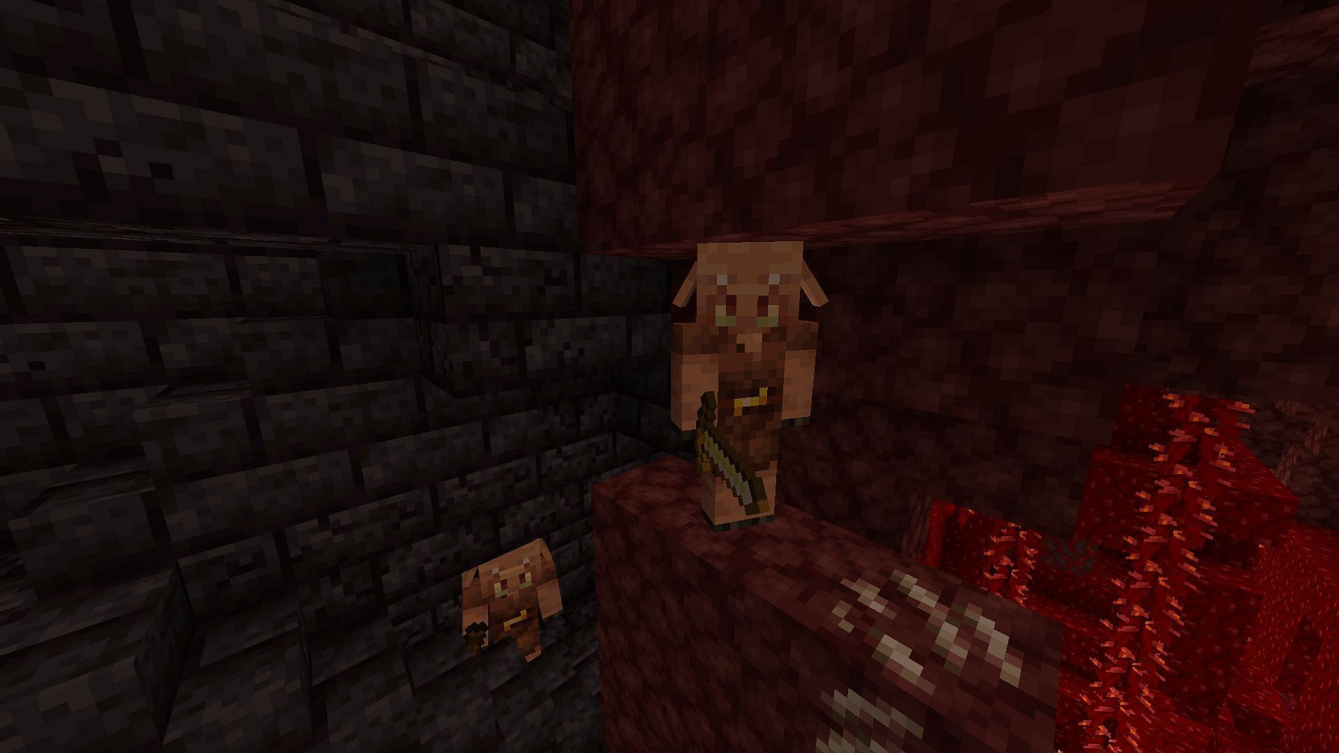 Piglins instantly become hostile to players open chests in Minecraft (Image via Mojang)