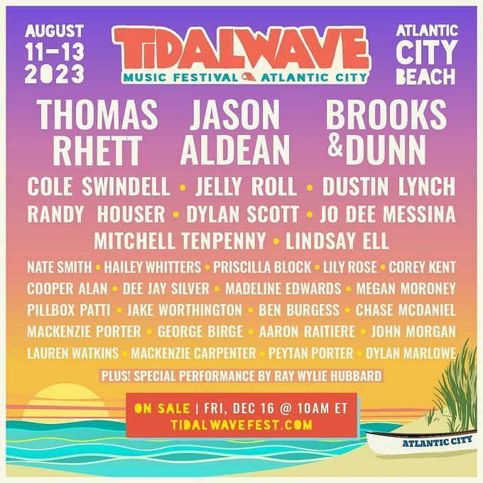 Tidal Wave Music Festival 2023 Lineup, tickets, where to buy, dates