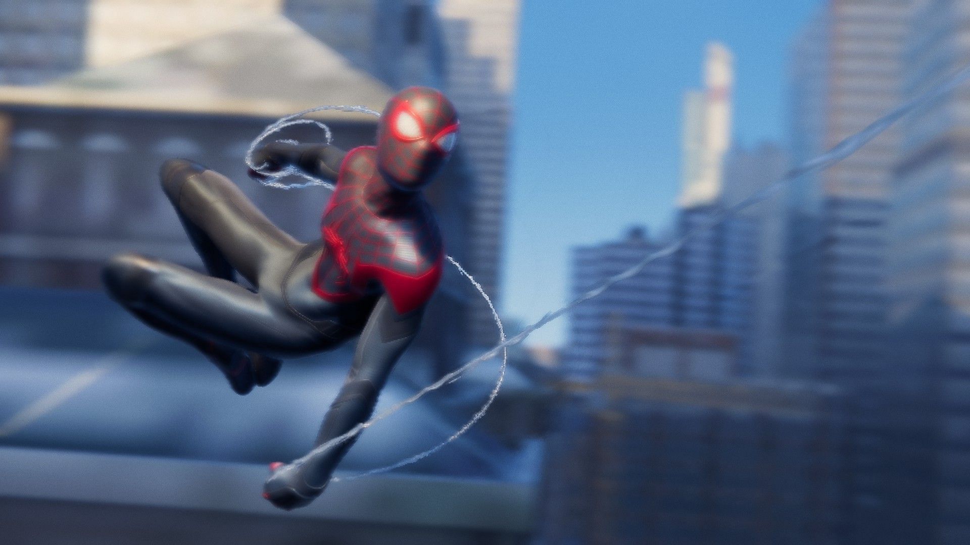 Swinging around in Marvel&rsquo;s Spider-Man: Miles Morales (Image via Insomniac Games)