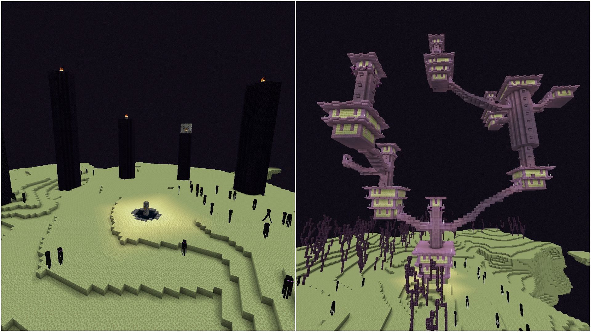 There are five different biomes in Minecraft&#039;s End realm (Image via Sportskeeda)
