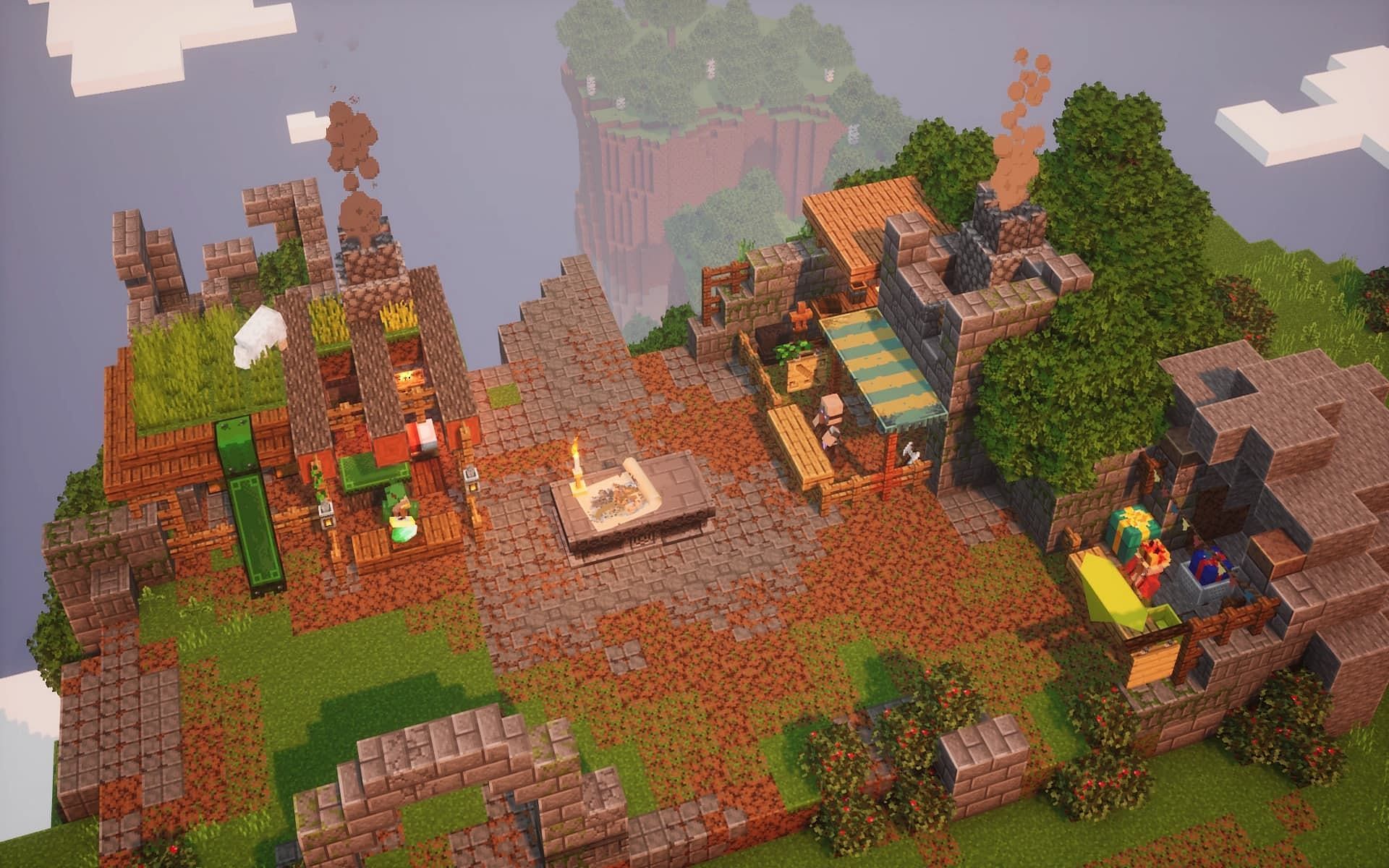 Players can upgrade their camp with various vendors (Image via Minecraft.fandom.com)