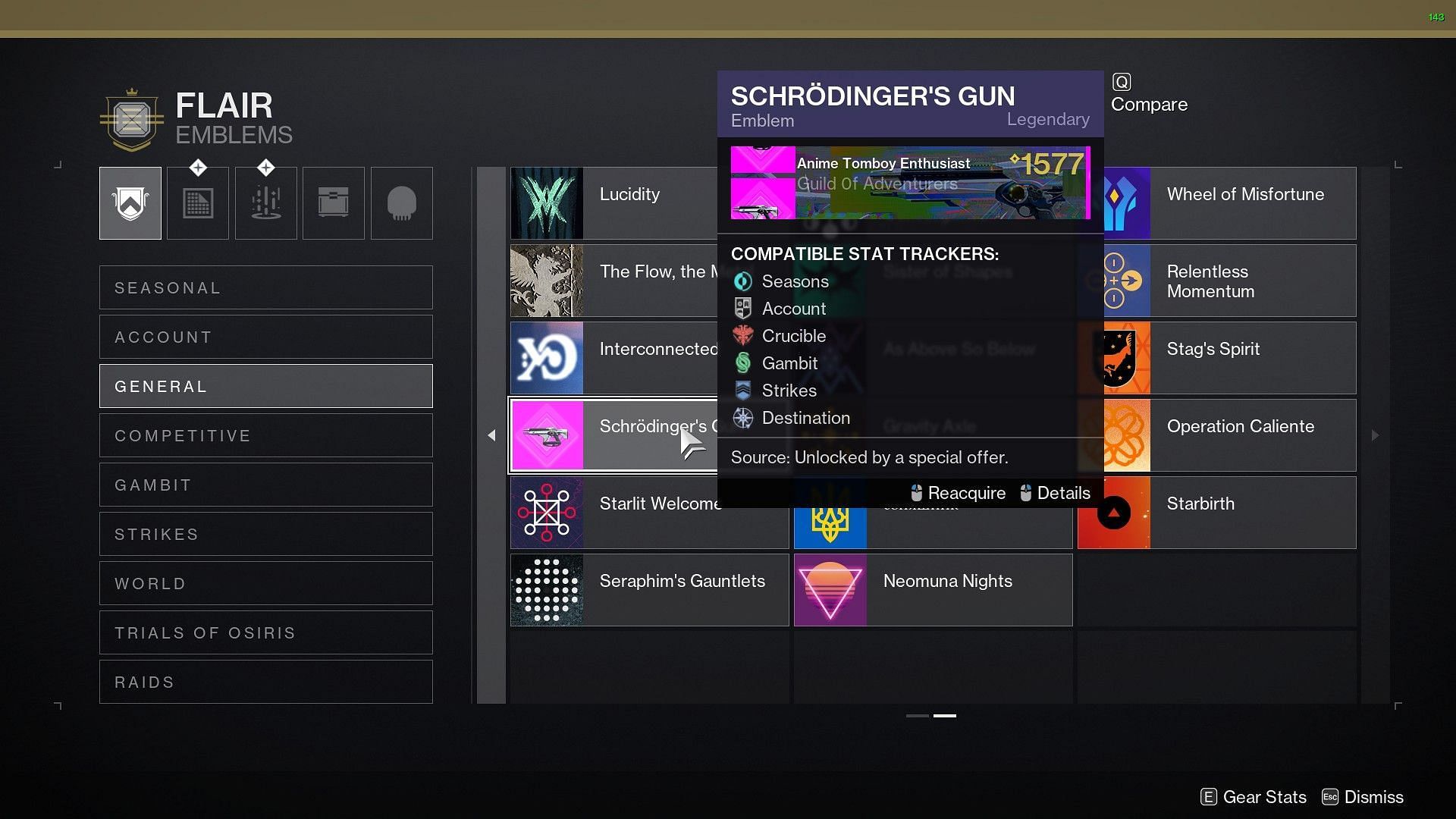 How to get the Schrodinger's Gun emblem in Destiny 2