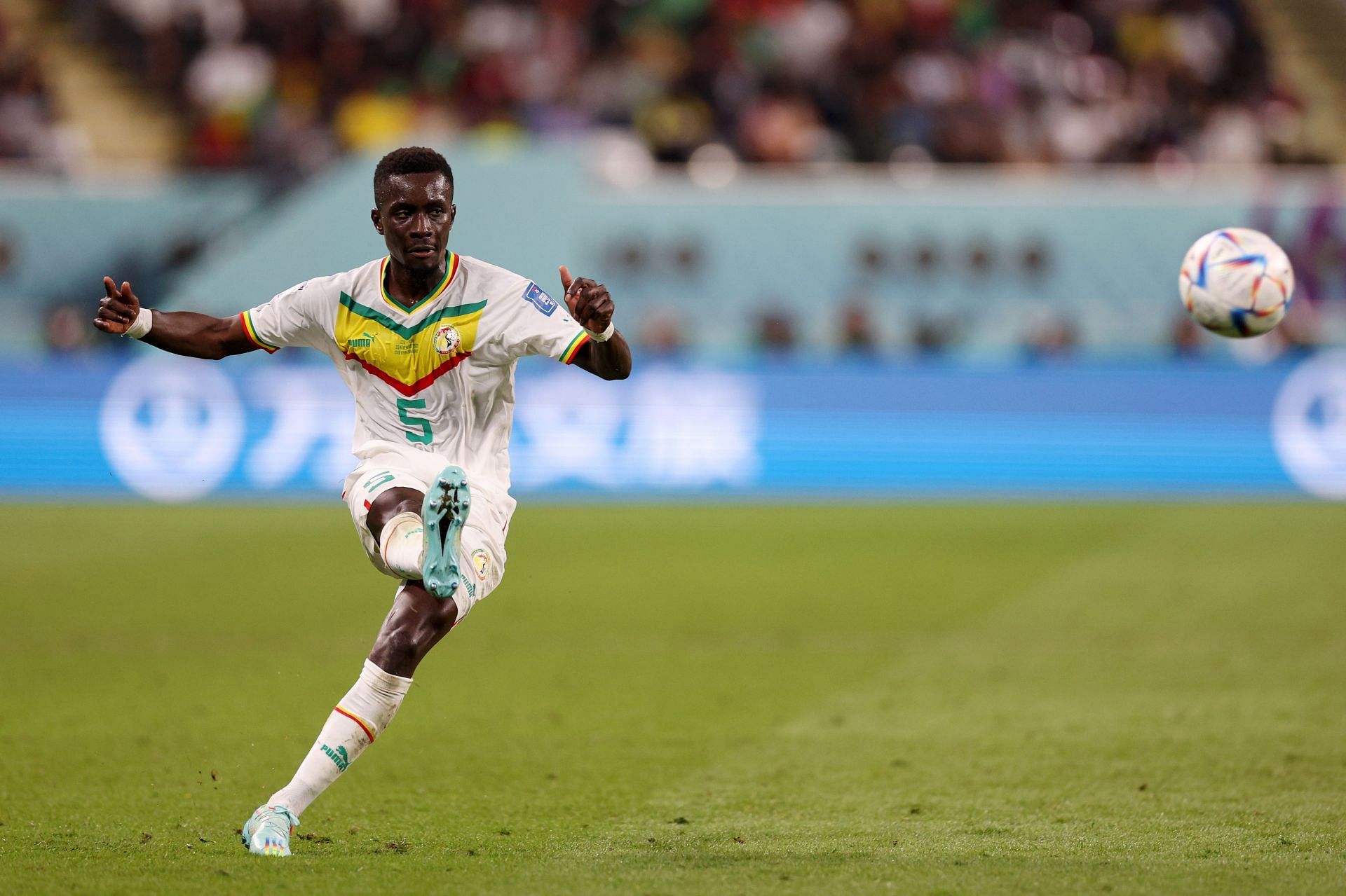 Idrissa Gueye in action against Ecuador at the 2022 FIFA World Cup.