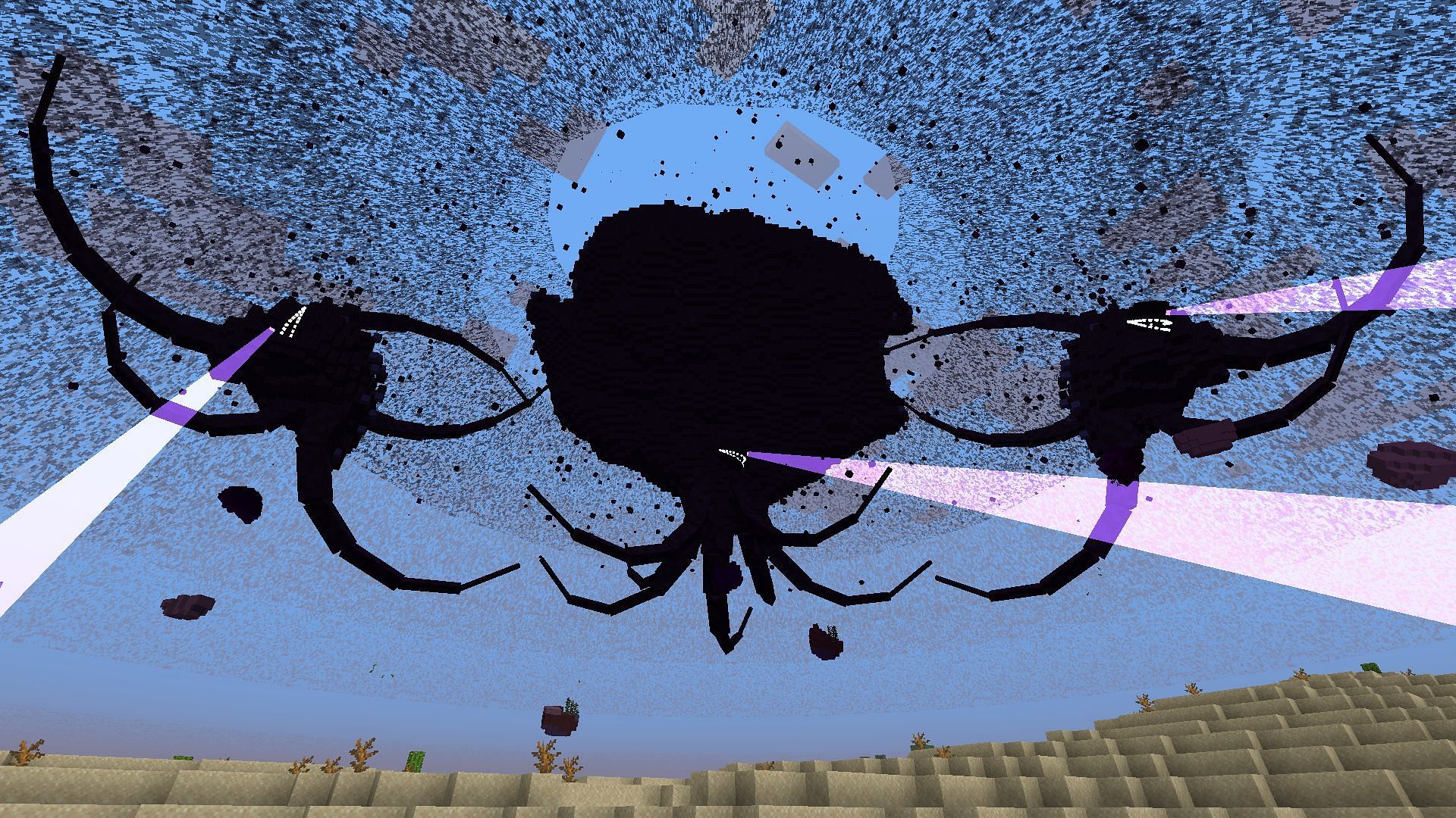 Wither Storm is the most horrific custom boss mob available as a mod (Image via CurseForge)
